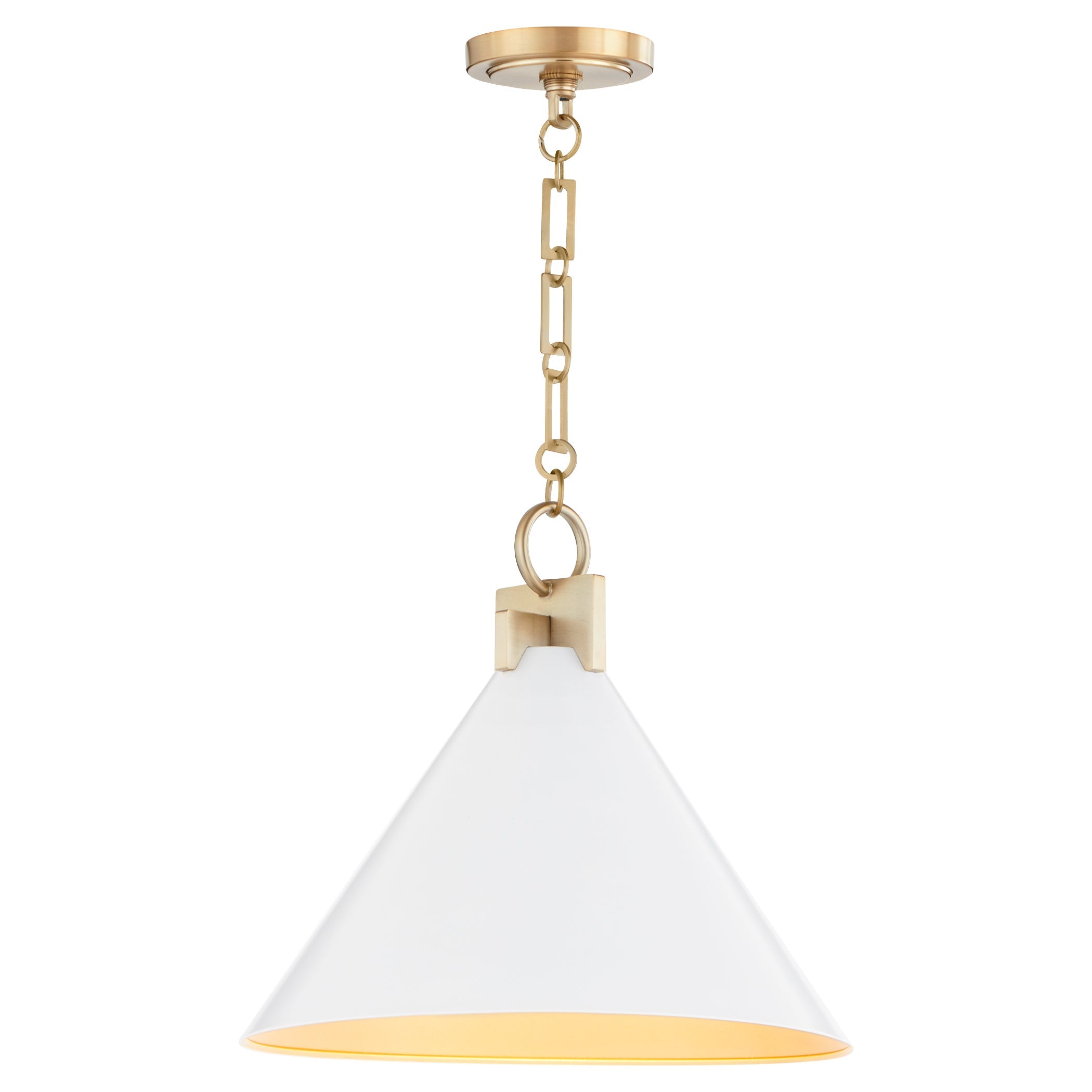 Quorum Jackson 68-16-0880 Pendant - Studio White W/ Aged Brass