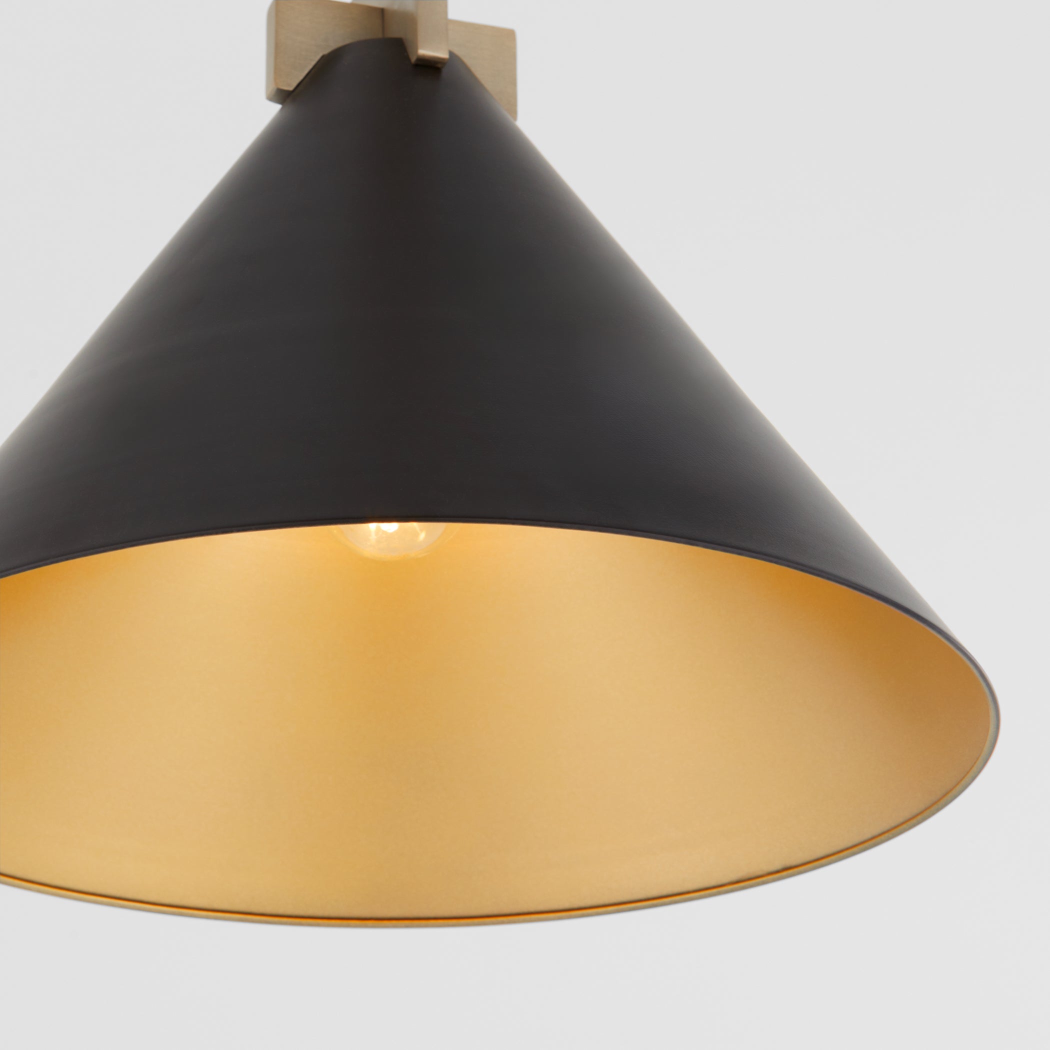 Quorum Jackson 68-16-5980 Pendant - Matte Black W/ Aged Brass