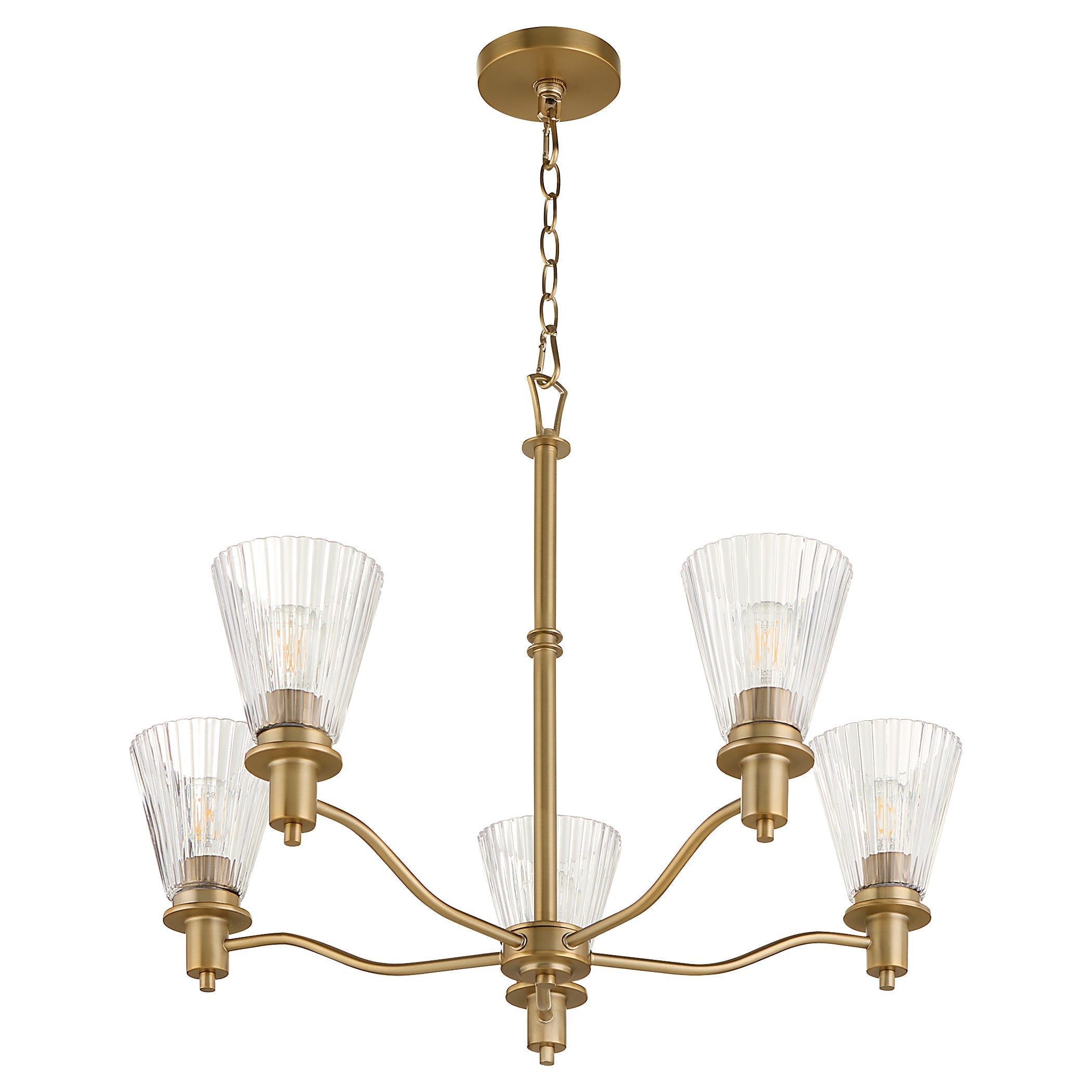 Quorum LAWTON 6803-5-47 Chandelier - Brushed Brass