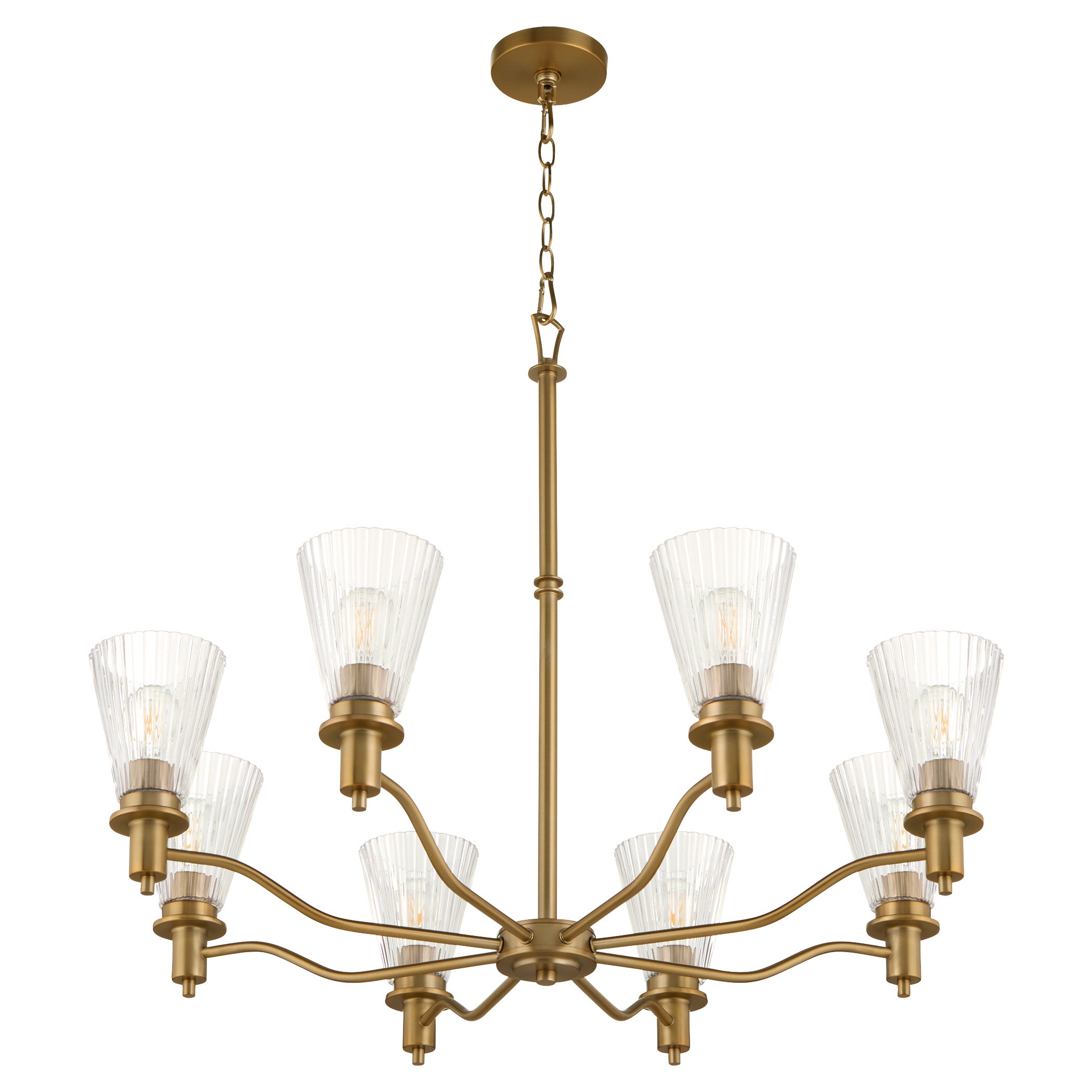 Quorum LAWTON 6803-8-47 Chandelier - Brushed Brass