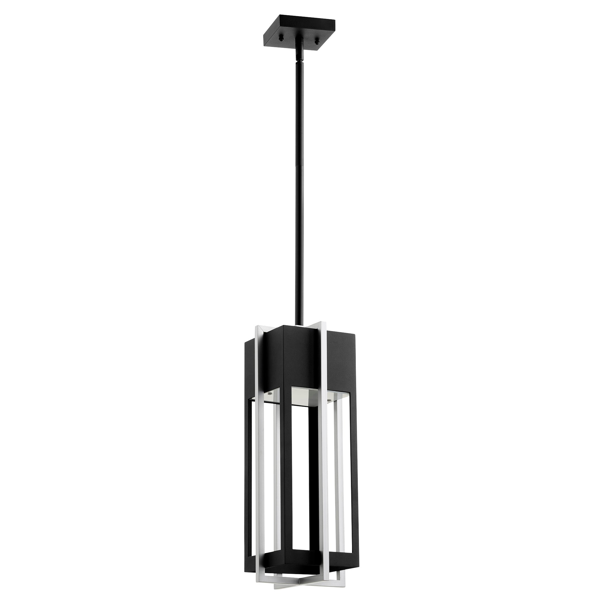 Quorum Al Fresco 712-18-69 Pendant - Textured Black W/ Brushed Aluminum