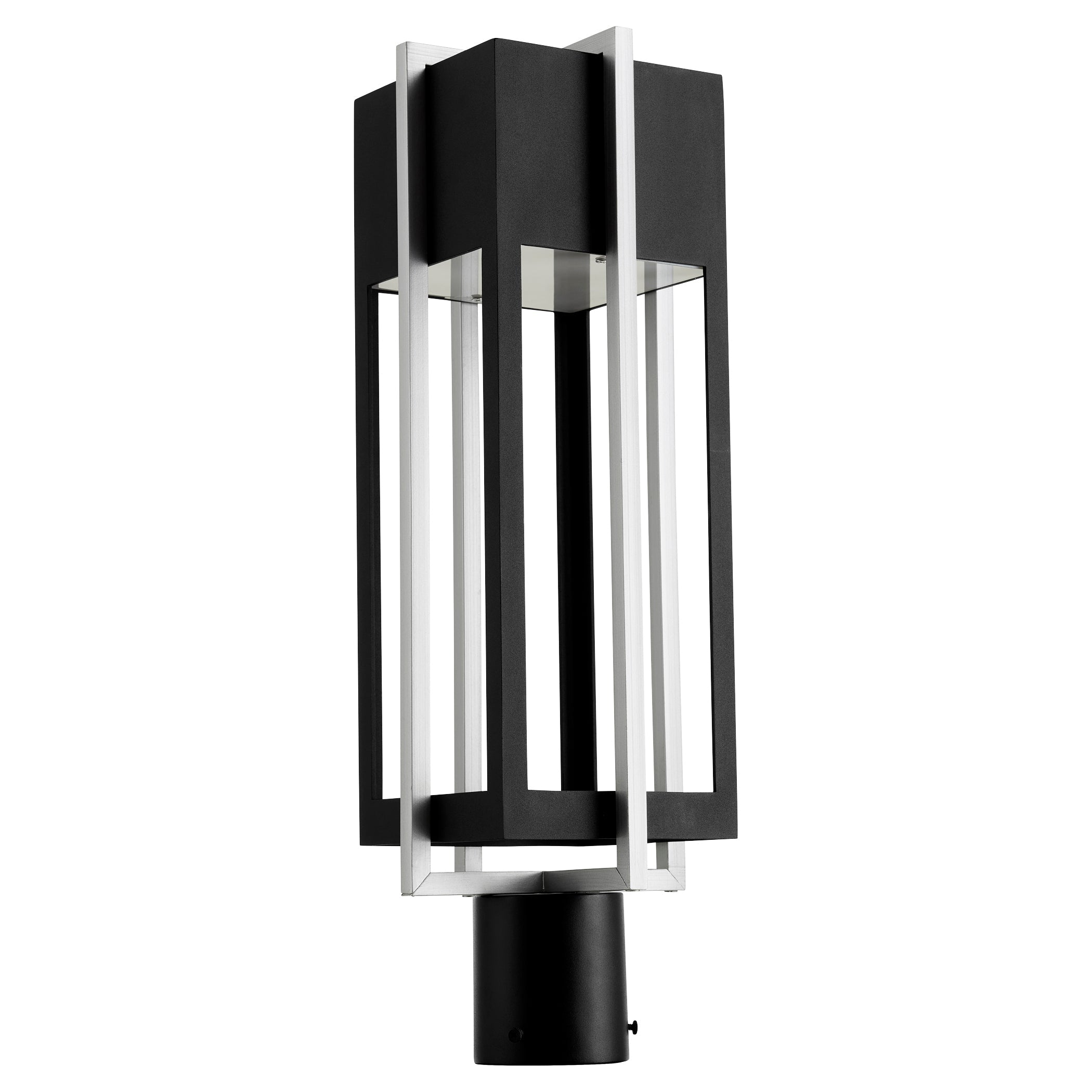 Quorum Al Fresco 713-22-69 Post - Textured Black W/ Brushed Aluminum
