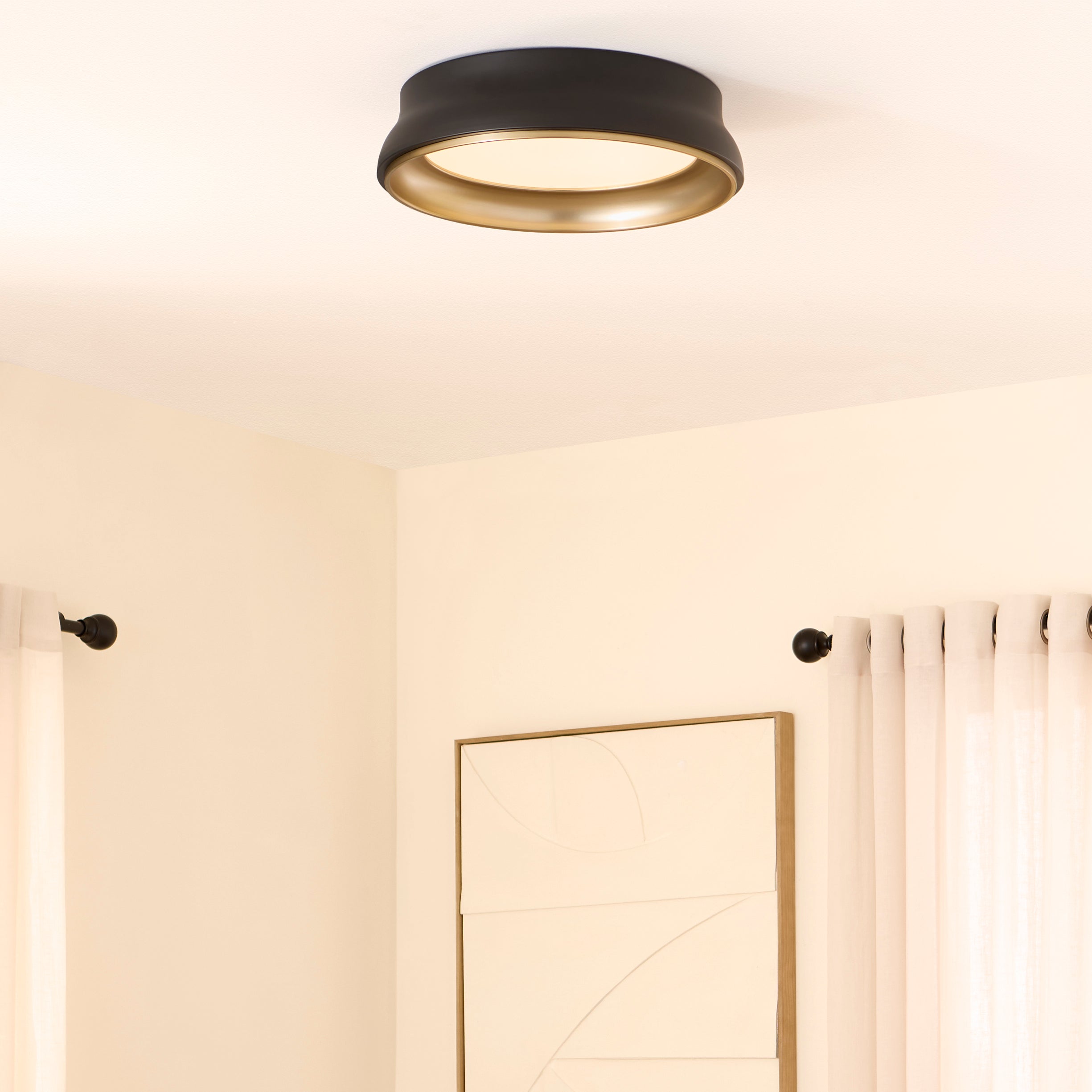 Quorum LEGEND 8-2018-5947 Flush Mount - Matte Black Brushed Brass