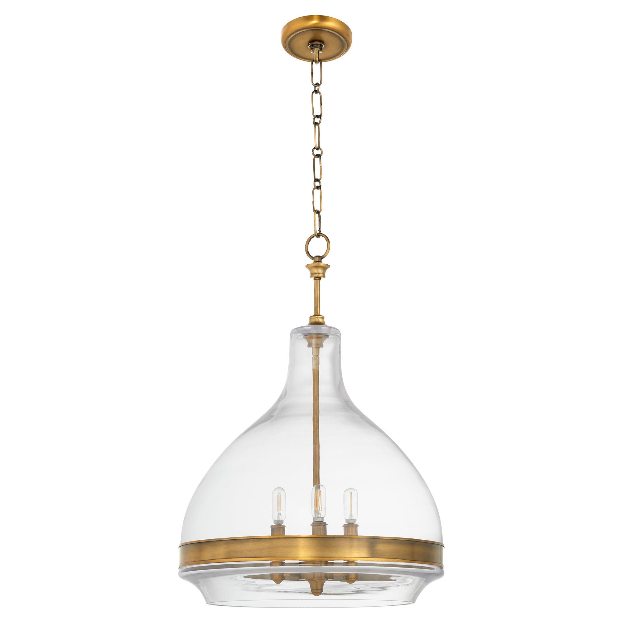 Quorum TILBROOK 8002-3-47 Pendant Transitional - Brushed Brass