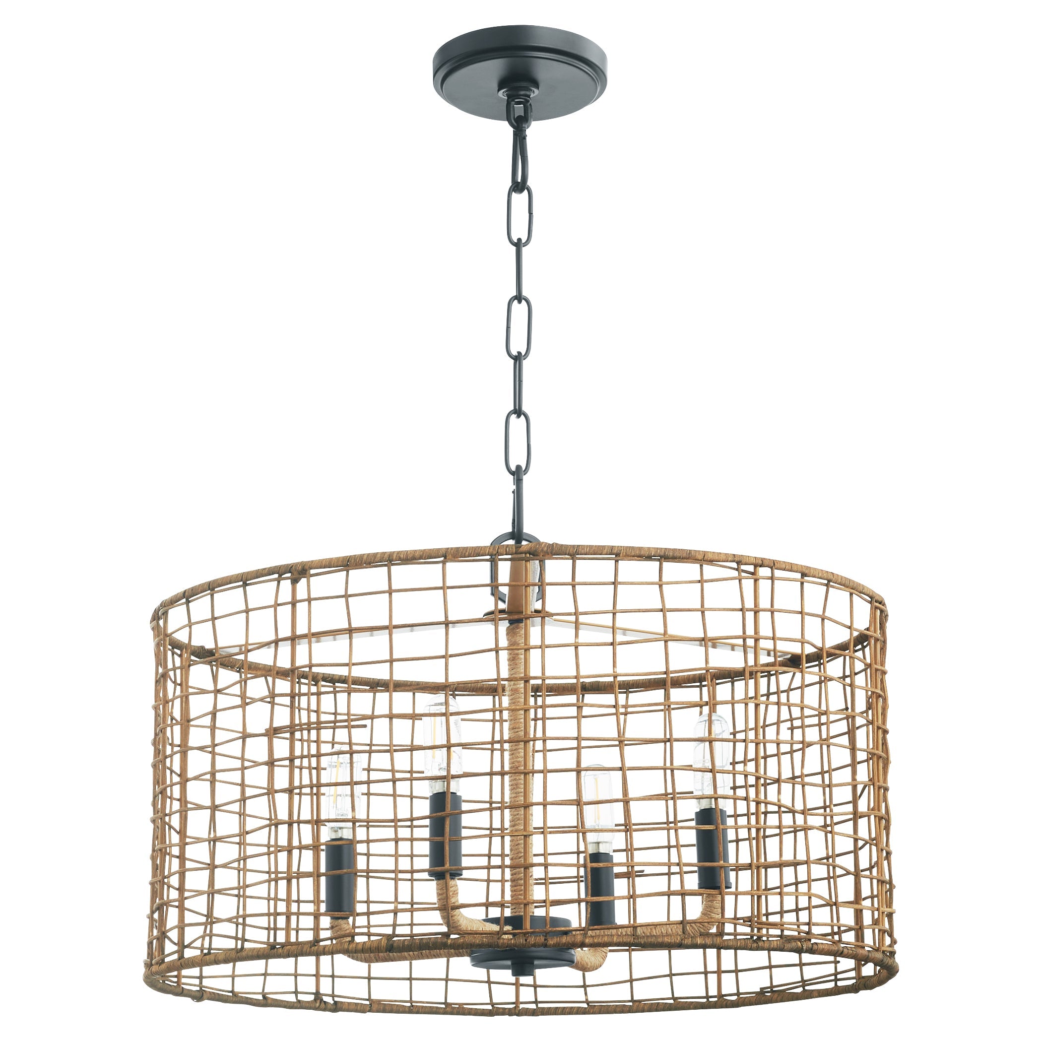 Quorum Abaca 8023-4-59 Pendant - Matte Black