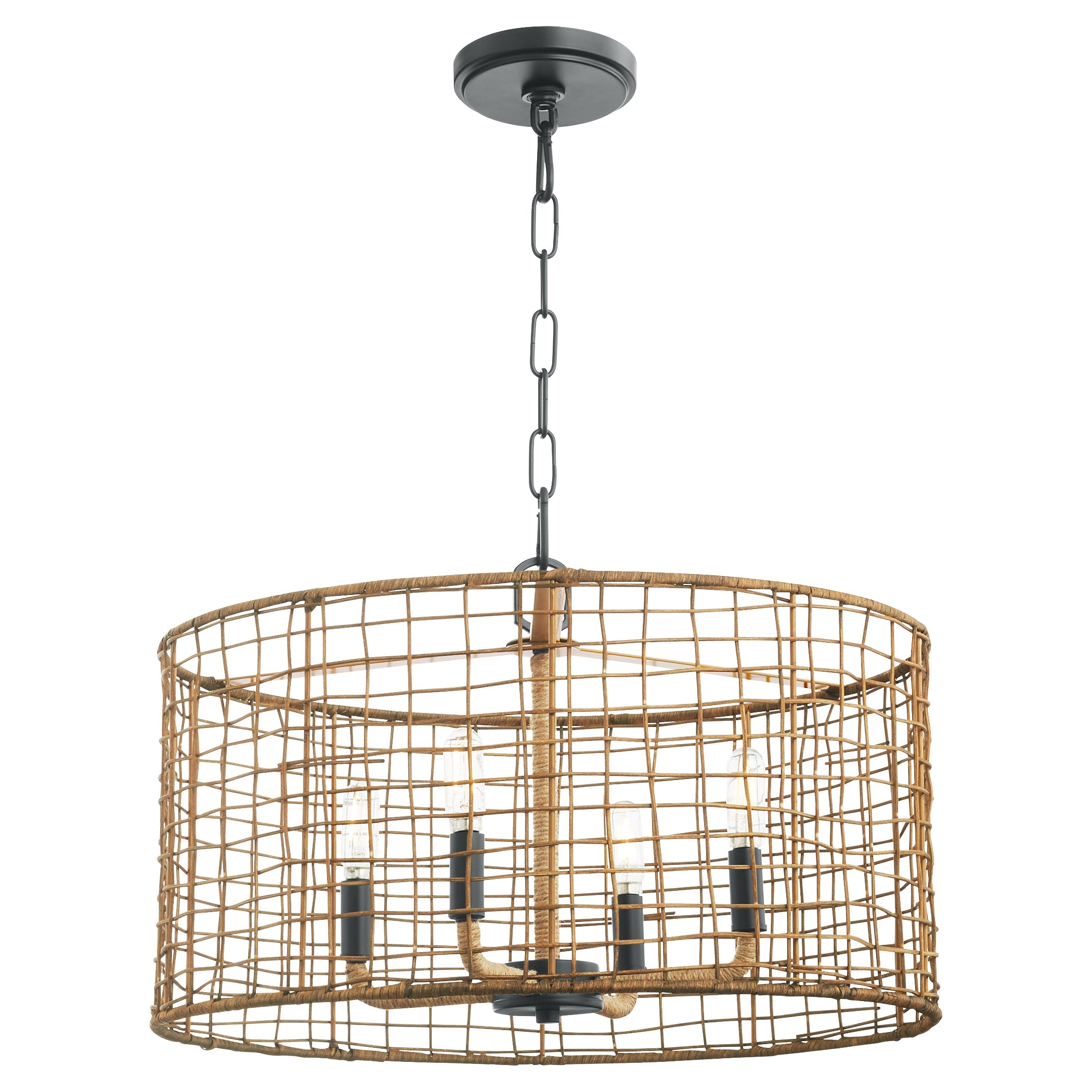 Quorum Abaca 8023-4-59 Pendant - Matte Black