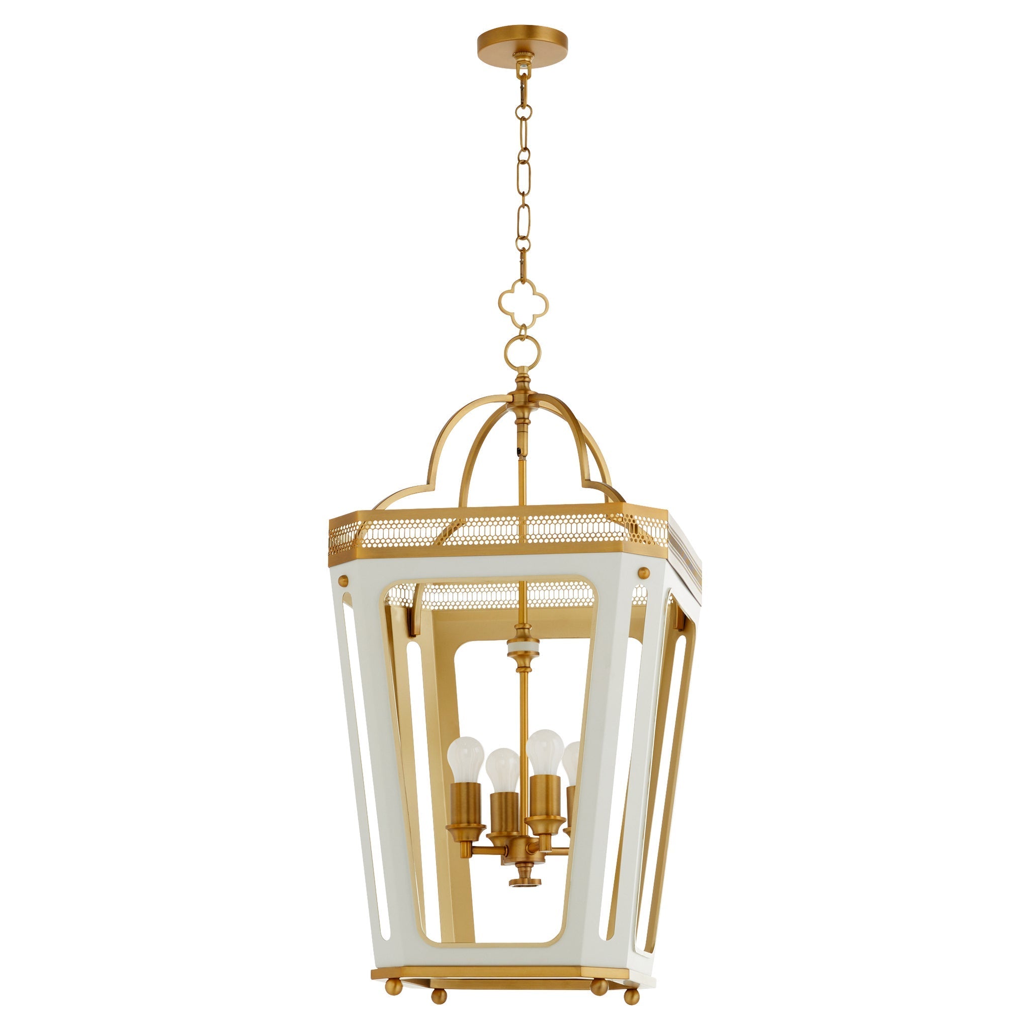Quorum LOIRE 840-4-0847 Pendant Transitional - Studio White Brushed Brass