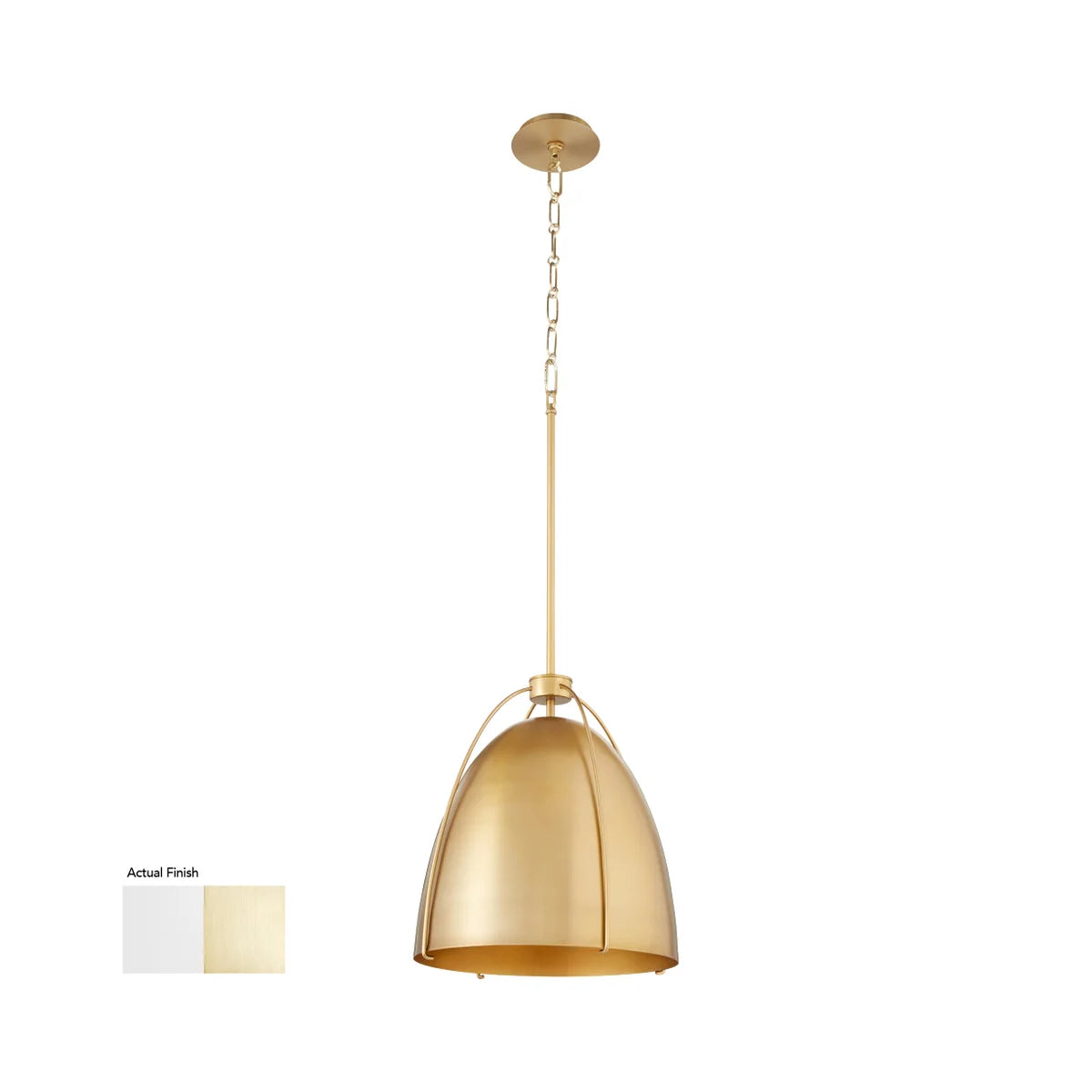 Quorum JAMIE 860-1-0880 Pendant - Studio White W Aged Brass