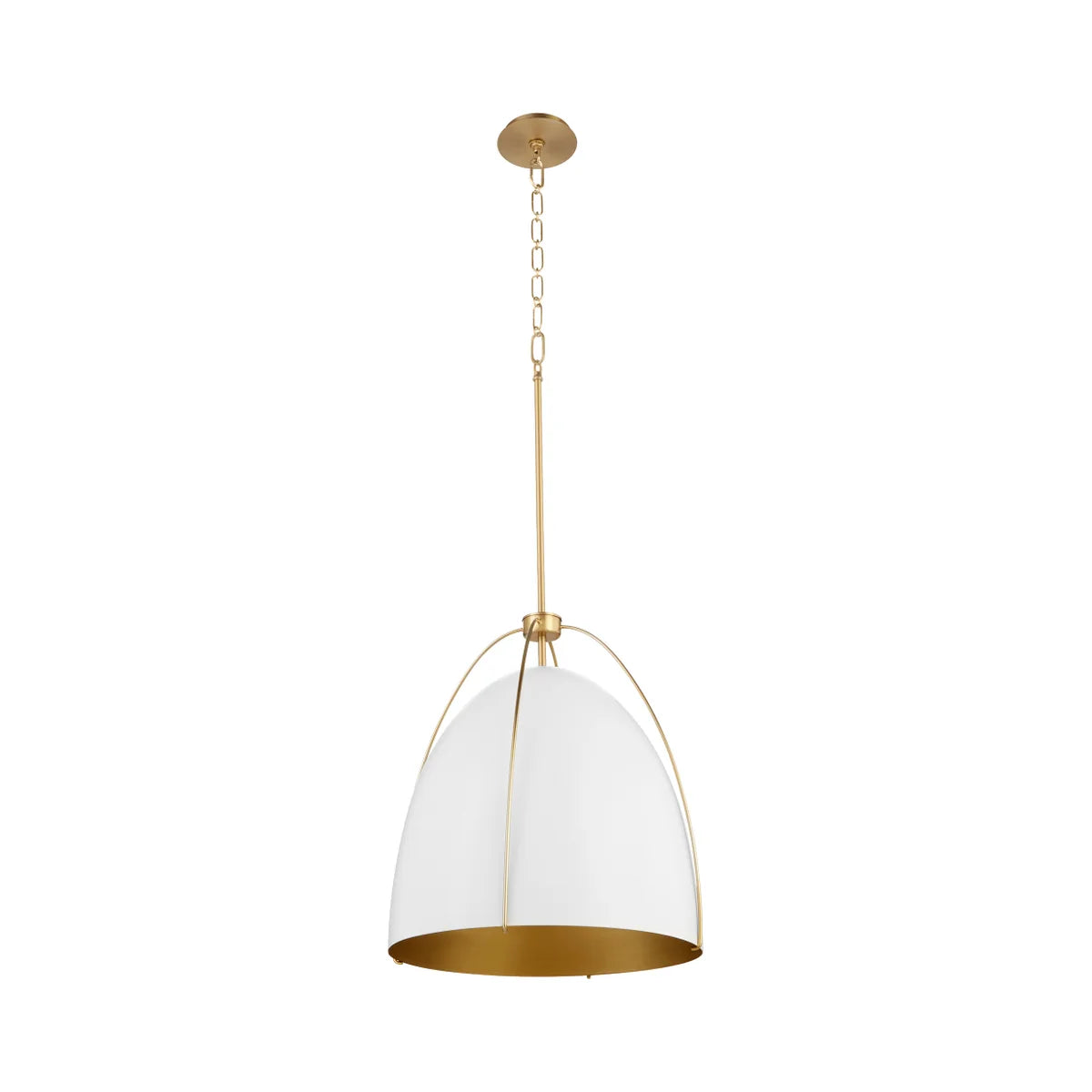 Quorum JAMIE 860-1-0880 Pendant - Studio White W Aged Brass