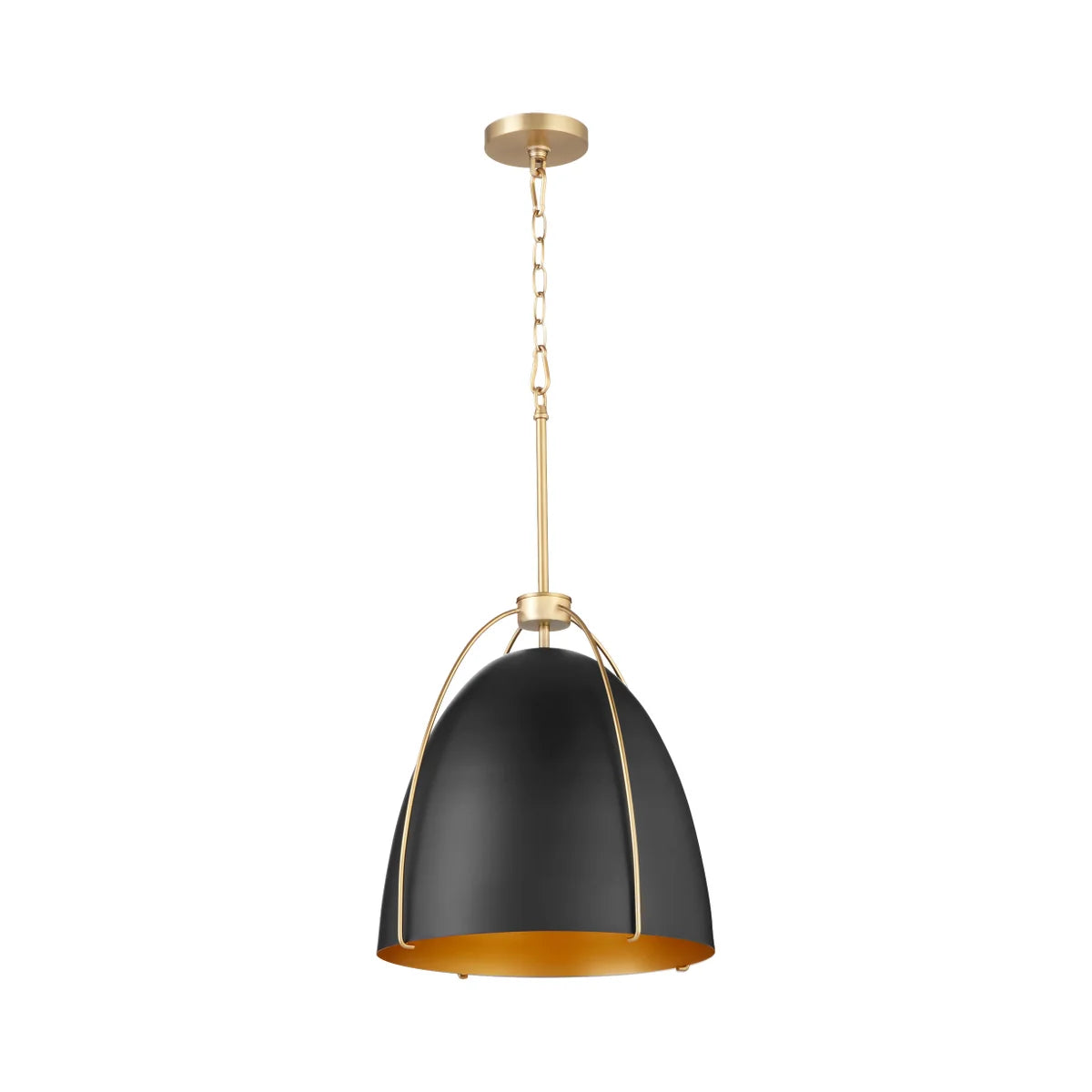 Quorum JAMIE 860-1-5980 Pendant - Matte Black W Aged Brass