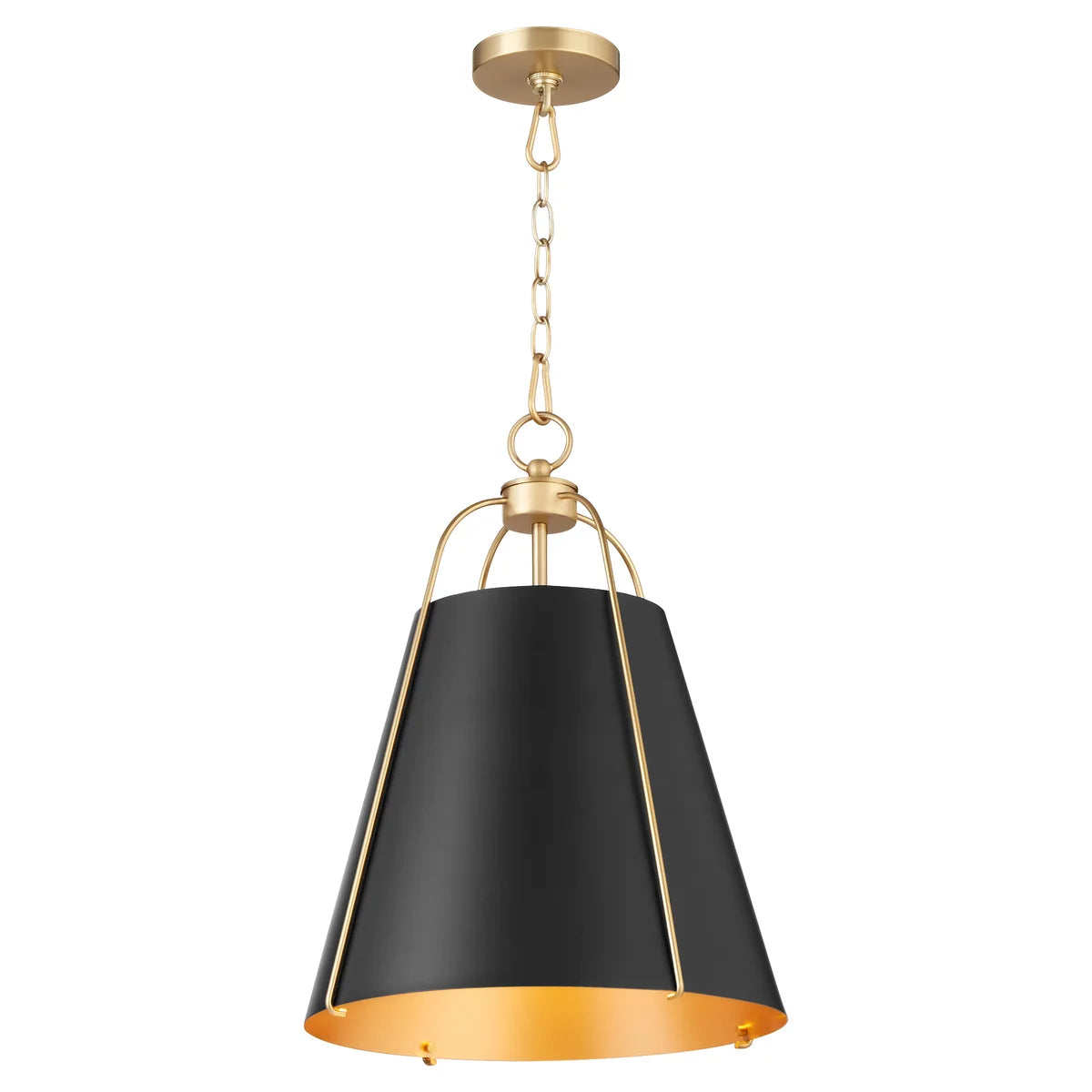 Quorum ELLEN 861-1-5980 Pendant - Matte Black W Aged Brass