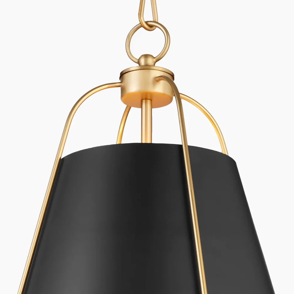 Quorum ELLEN 861-1-5980 Pendant - Matte Black W Aged Brass
