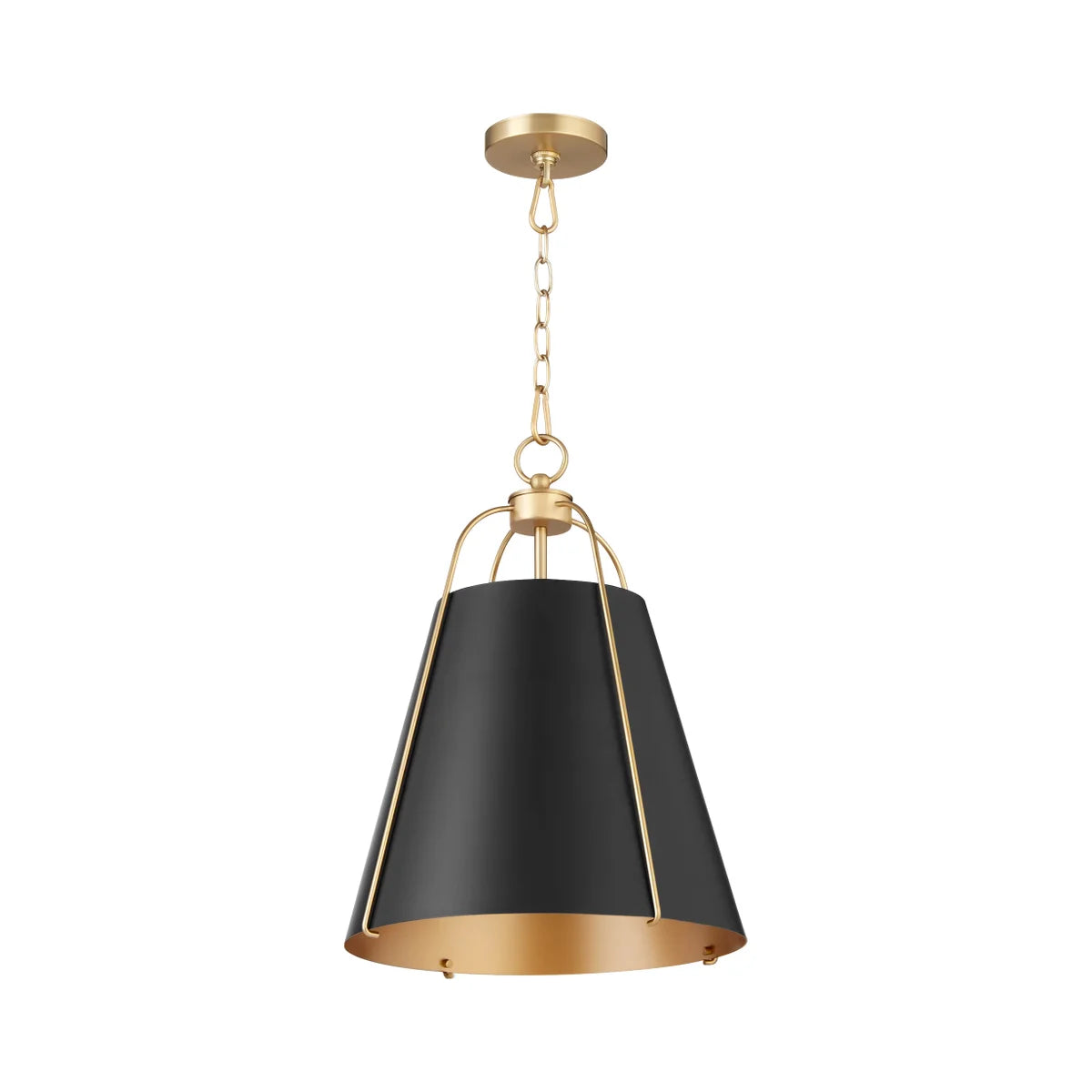 Quorum ELLEN 861-1-5980 Pendant - Matte Black W Aged Brass
