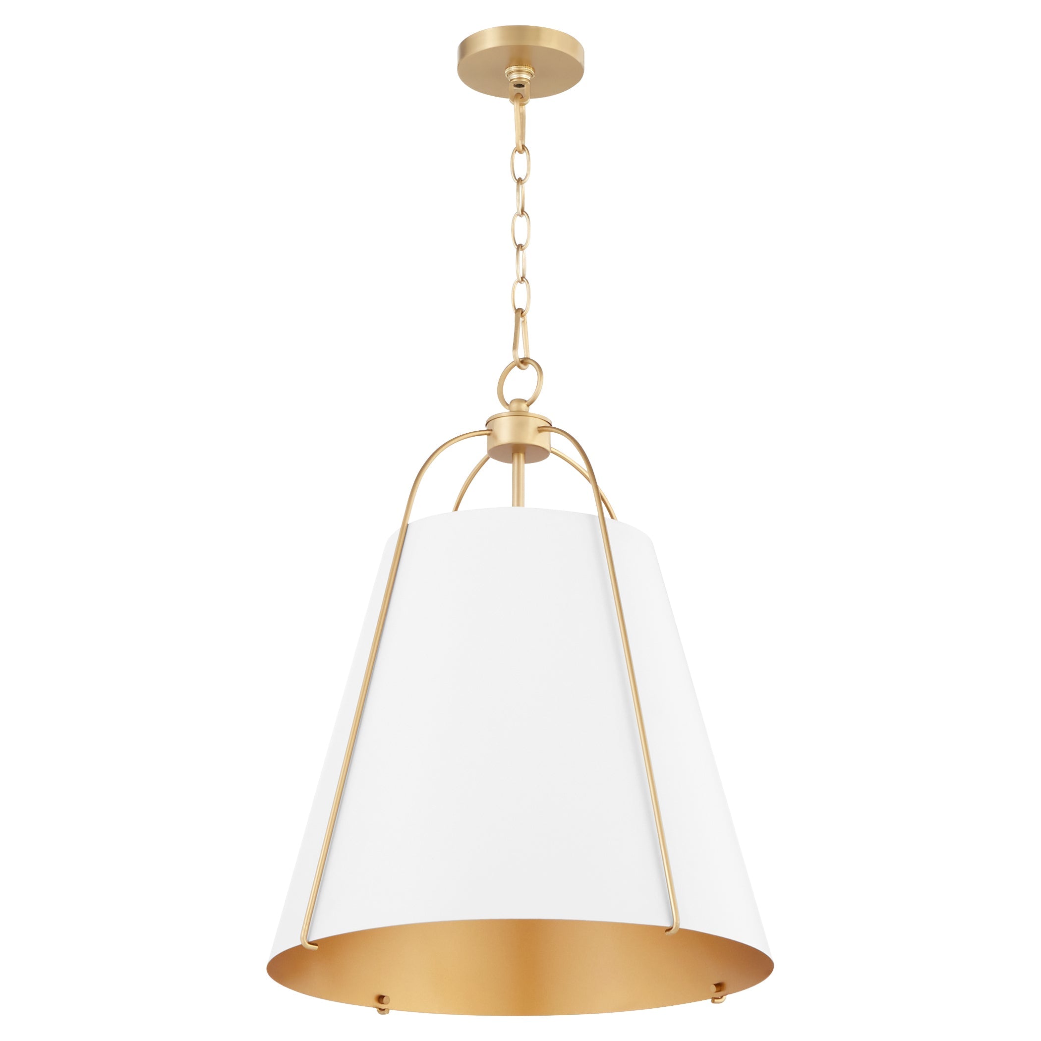 Quorum Ellen 861-3-0880 Pendant - Studio White W/ Aged Brass