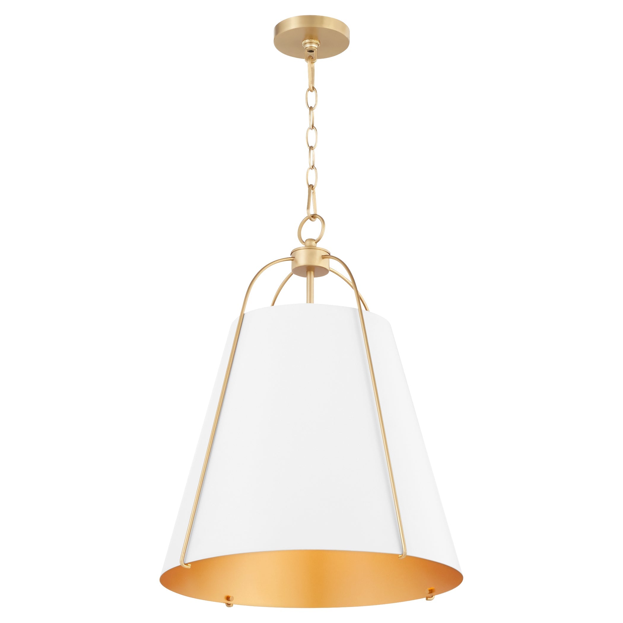 Quorum Ellen 861-3-0880 Pendant - Studio White W/ Aged Brass