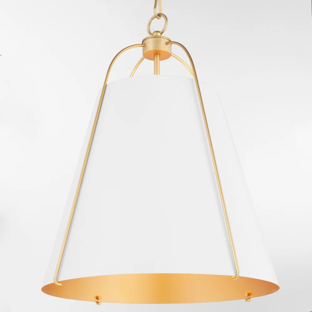Quorum ELLEN 861-1-0880 Pendant - Studio White W Aged Brass