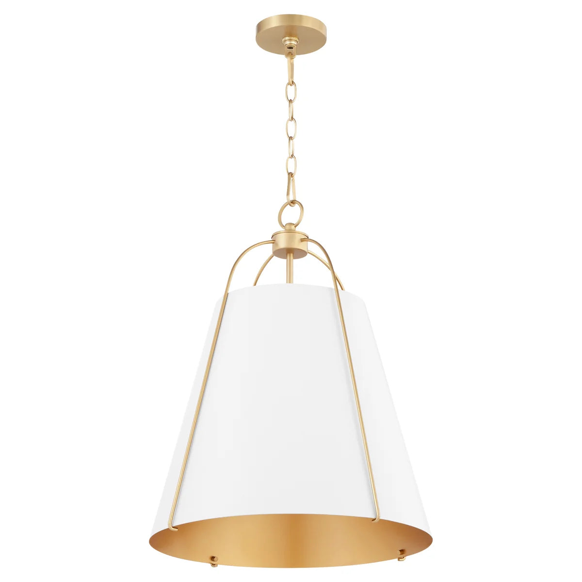 Quorum ELLEN 861-1-0880 Pendant - Studio White W Aged Brass