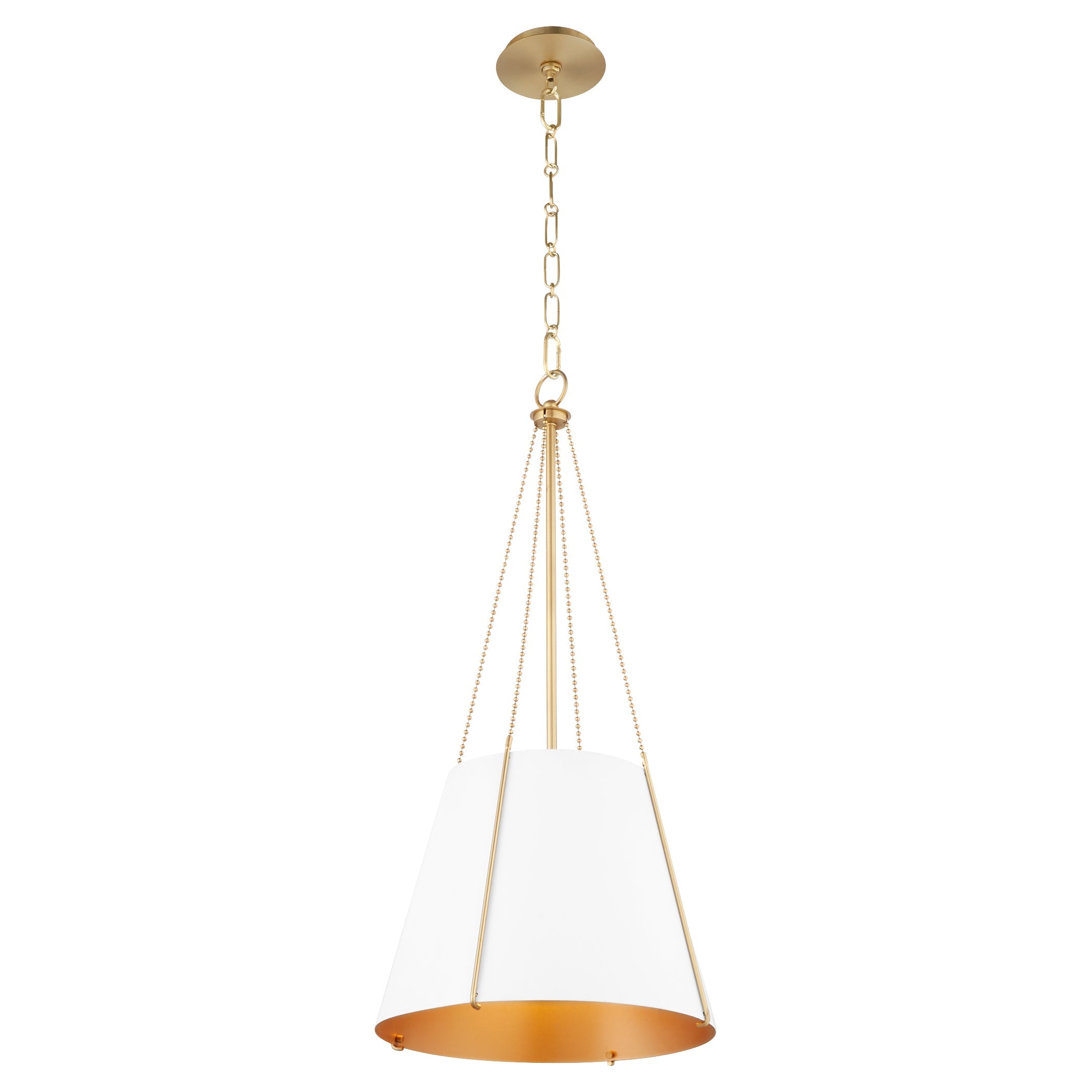 Quorum Denise 862-1-0880 Pendant - Studio White W/ Aged Brass