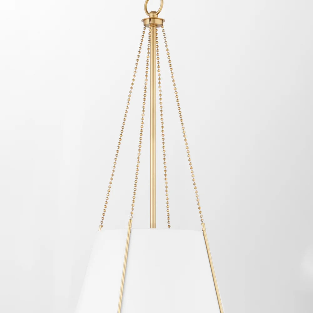 Quorum DENISE 862-3-0880 Pendant - Studio White W Aged Brass