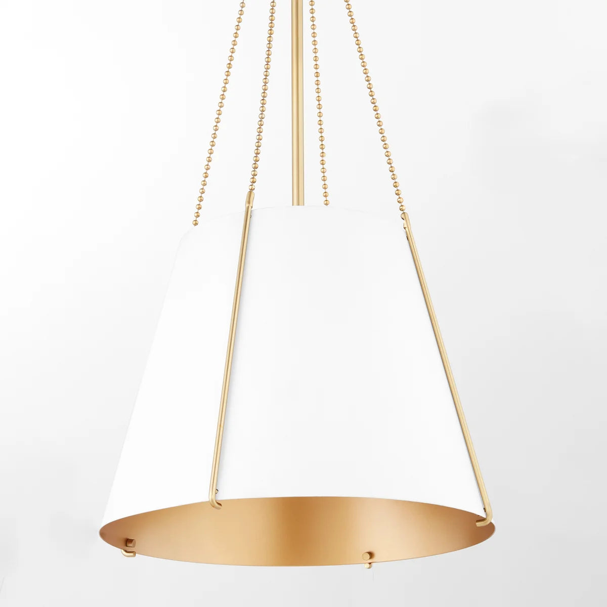 Quorum DENISE 862-3-0880 Pendant - Studio White W Aged Brass