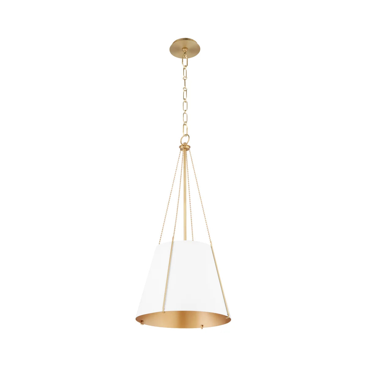 Quorum DENISE 862-3-0880 Pendant - Studio White W Aged Brass