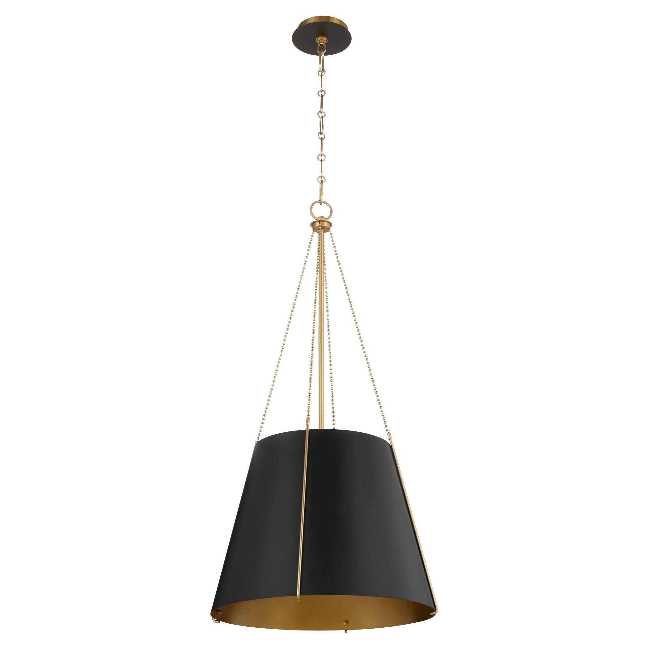Quorum Denise 862-3-5980 Pendant - Matte Black W/ Aged Brass