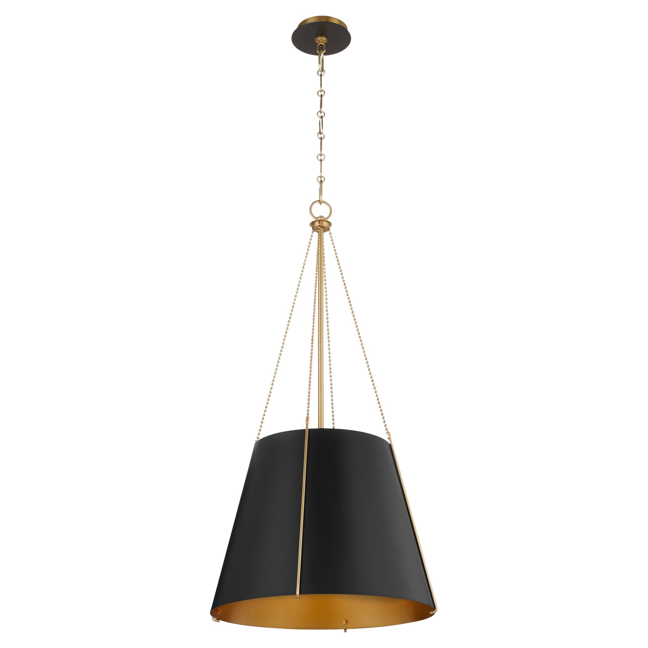 Quorum Denise 862-3-5980 Pendant - Matte Black W/ Aged Brass