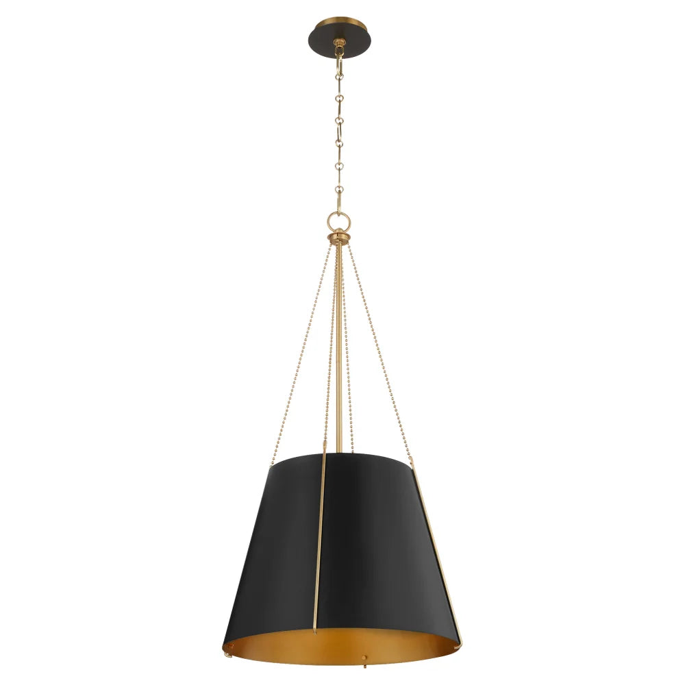 Quorum DENISE 862-3-5980 Pendant - Matte Black W Aged Brass