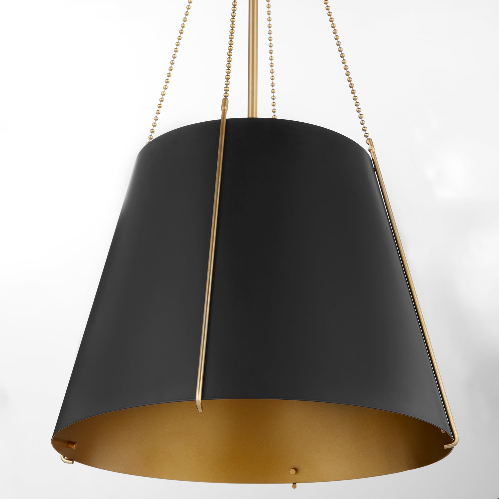 Quorum Denise 862-3-5980 Pendant - Matte Black W/ Aged Brass