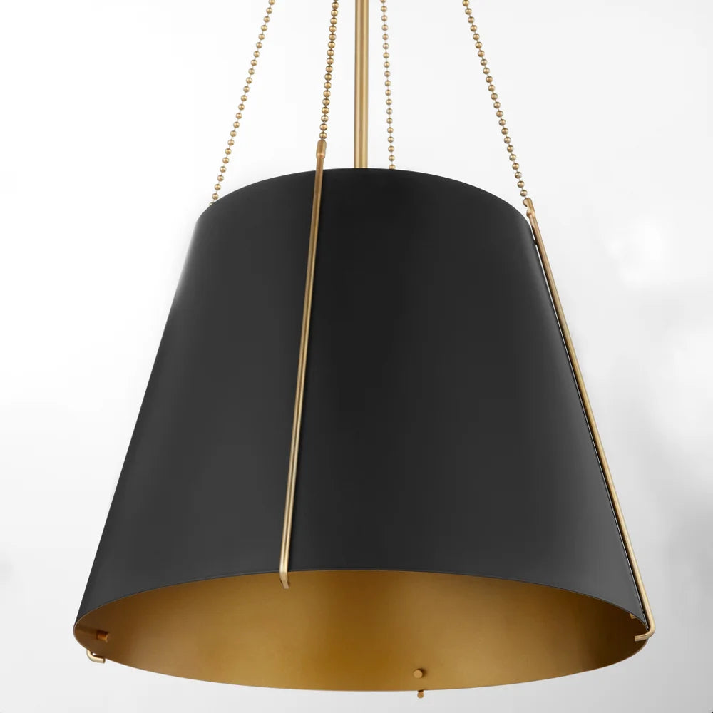 Quorum DENISE 862-1-5980 Pendant - Matte Black W Aged Brass