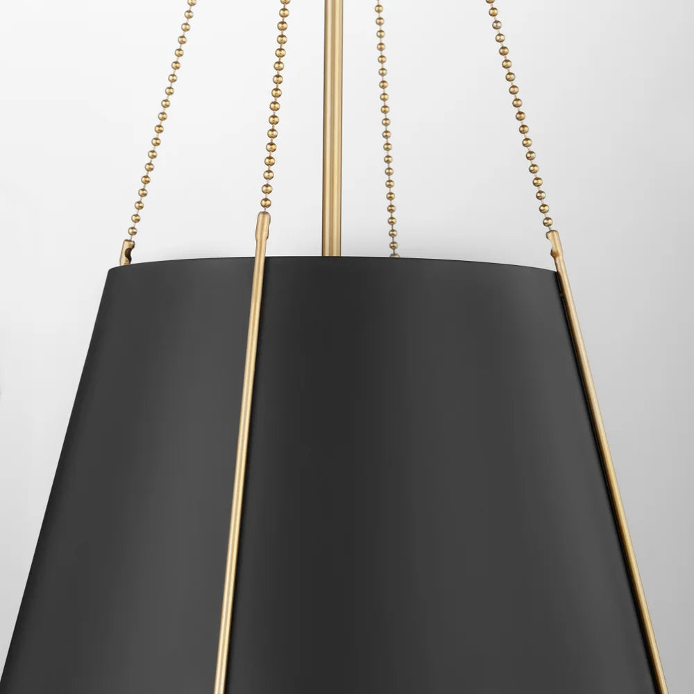 Quorum DENISE 862-1-5980 Pendant - Matte Black W Aged Brass