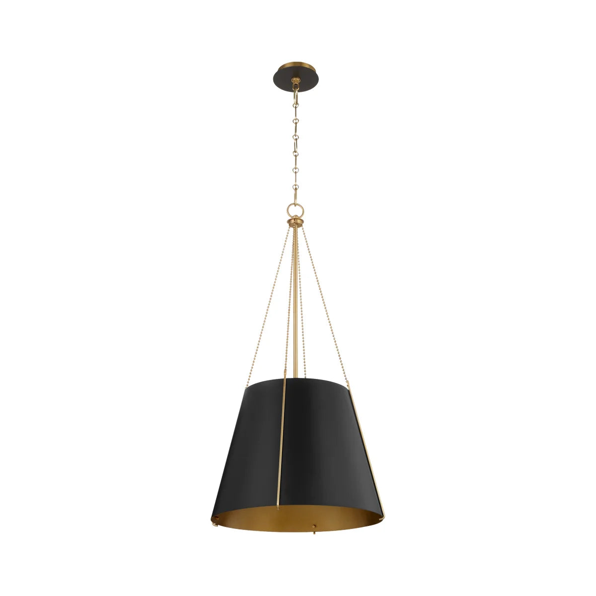 Quorum DENISE 862-1-5980 Pendant - Matte Black W Aged Brass