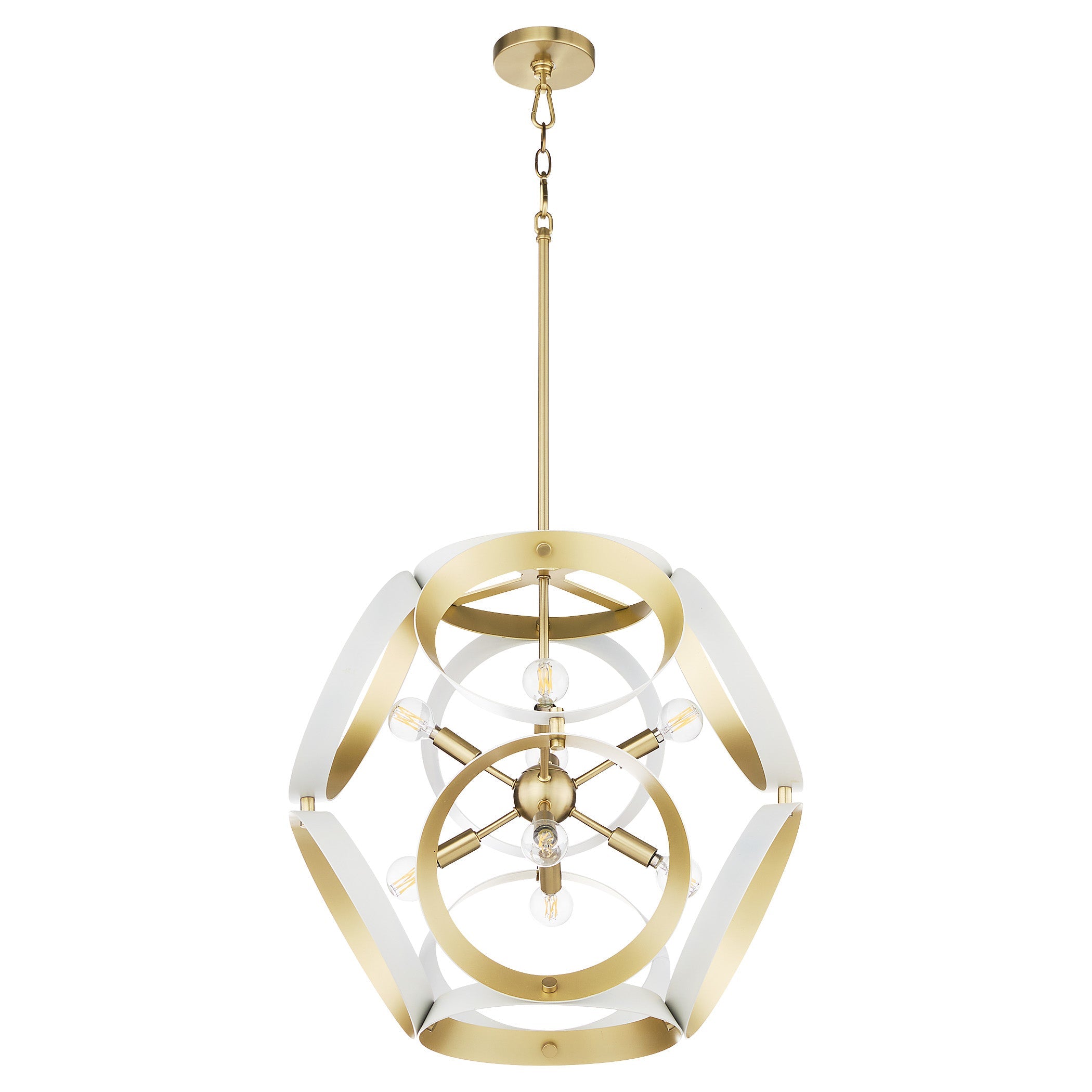 Quorum DOMAIN 865-8-0880 Pendant - Studio White Aged Brass