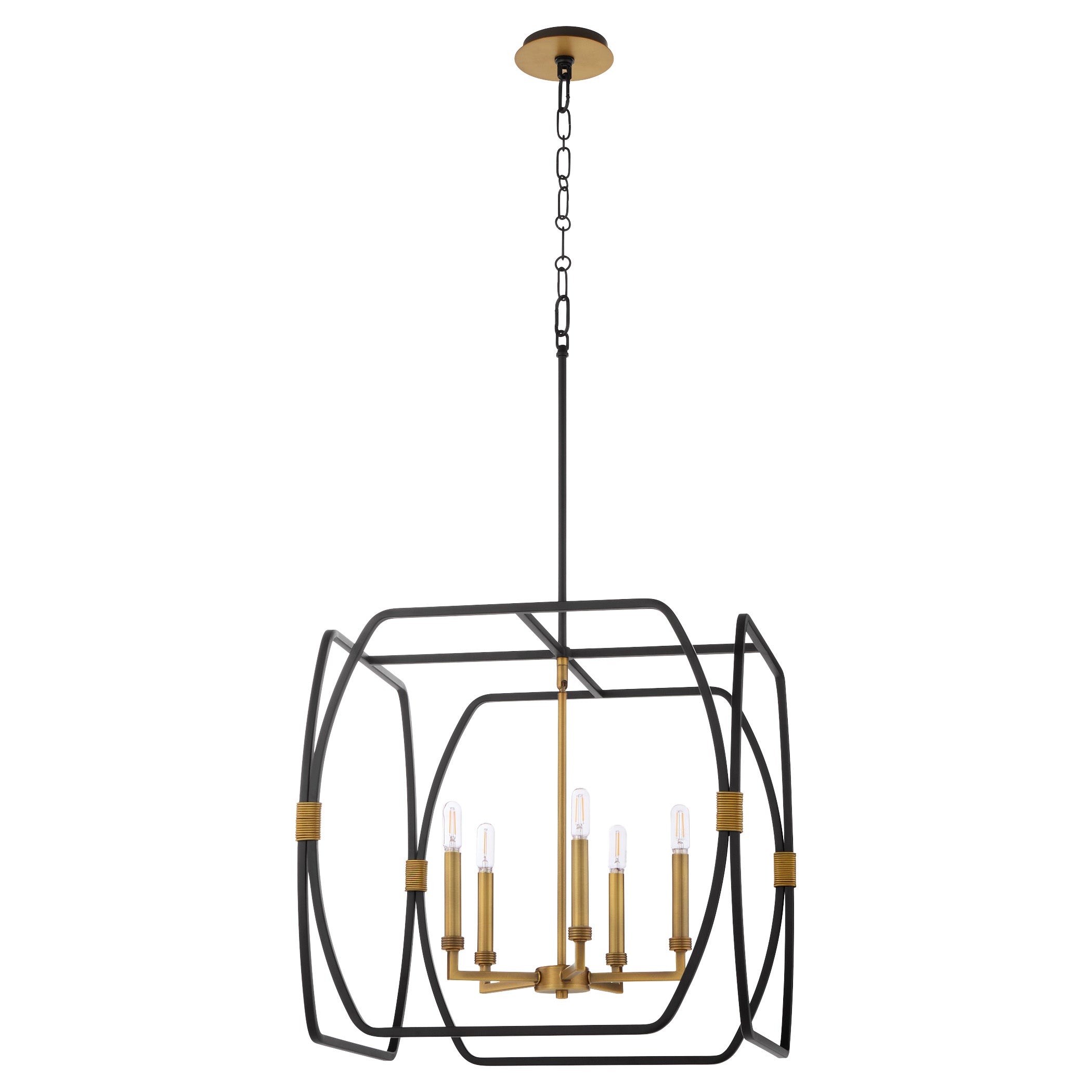 Quorum BISHOP 880-5-5947 Pendant - Matte Black Brushed Brass