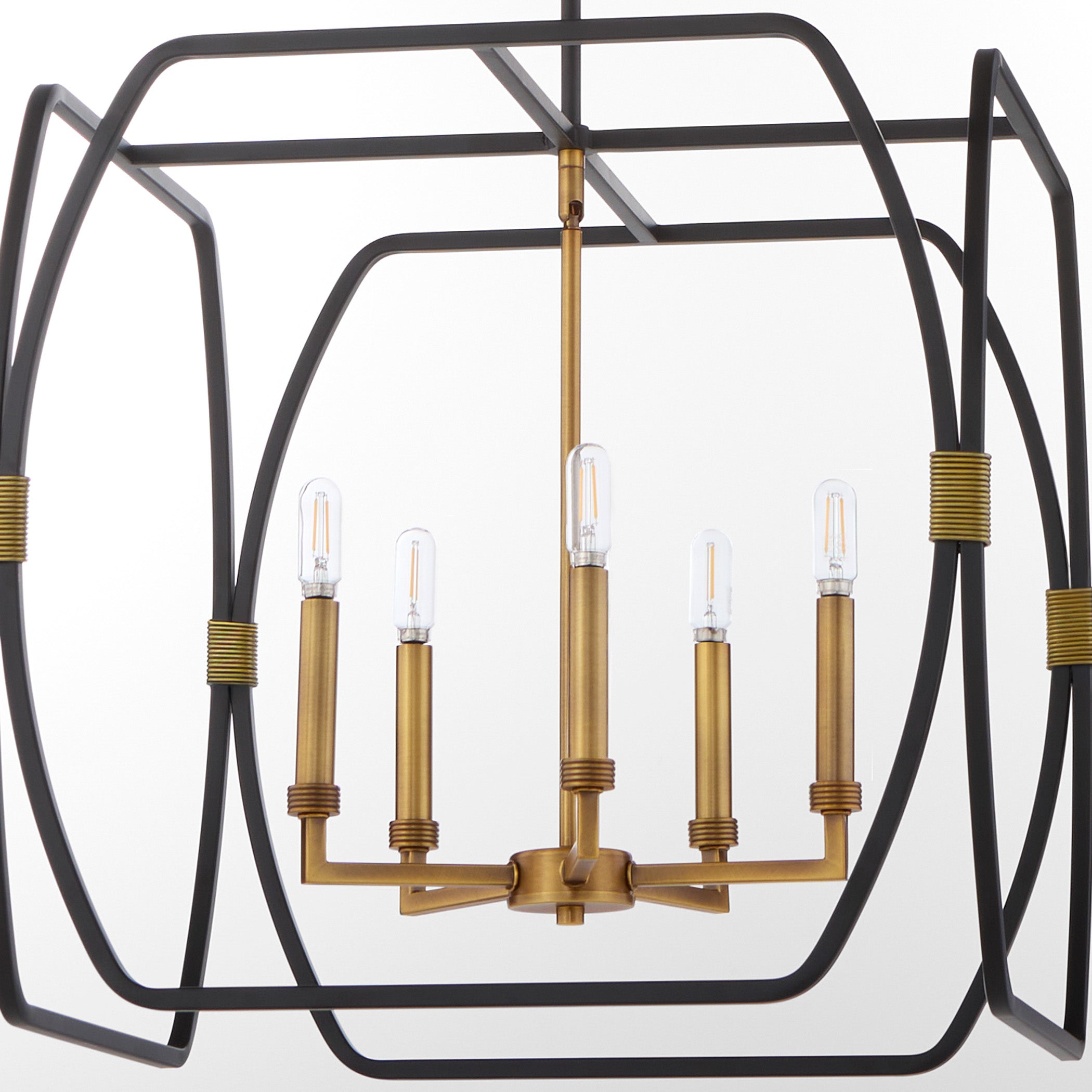 Quorum BISHOP 880-5-5947 Pendant - Matte Black Brushed Brass