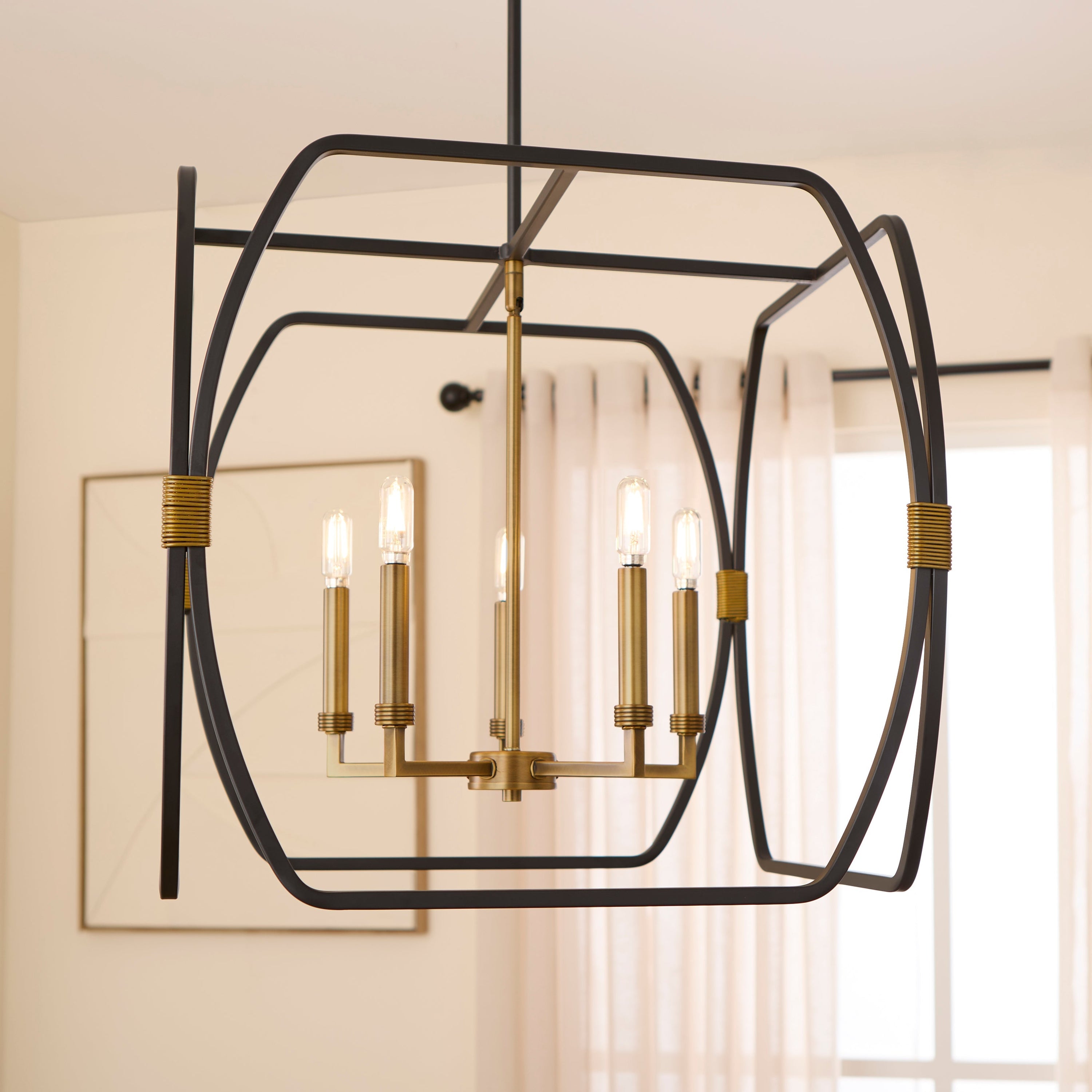 Quorum BISHOP 880-5-5947 Pendant - Matte Black Brushed Brass