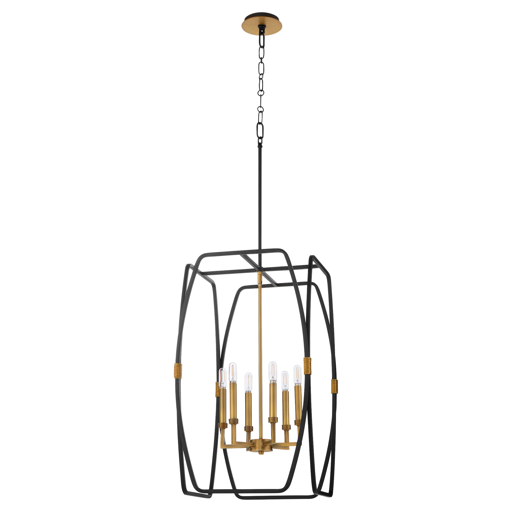 Quorum BISHOP 880-6-5947 Pendant - Matte Black Brushed Brass