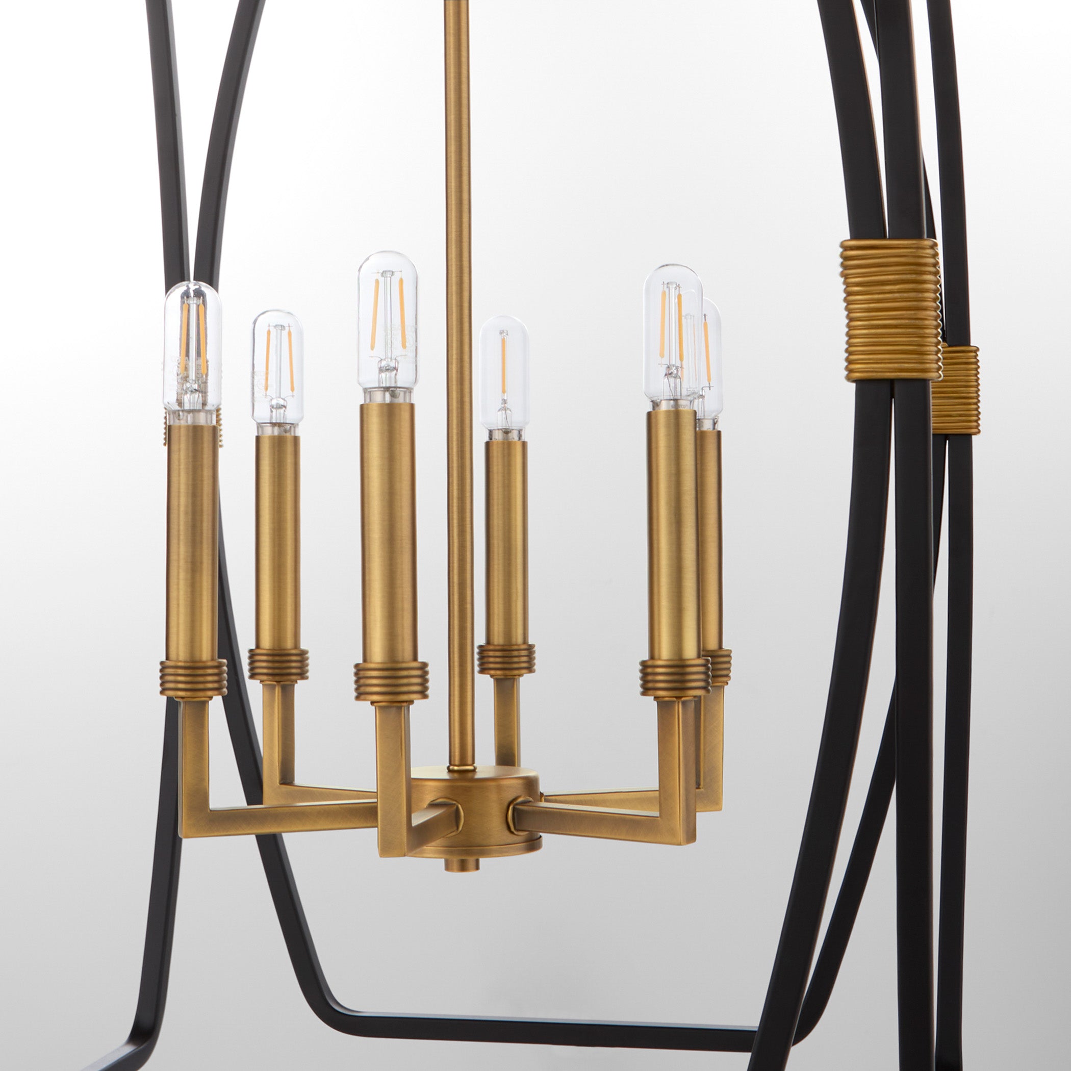 Quorum BISHOP 880-6-5947 Pendant - Matte Black Brushed Brass