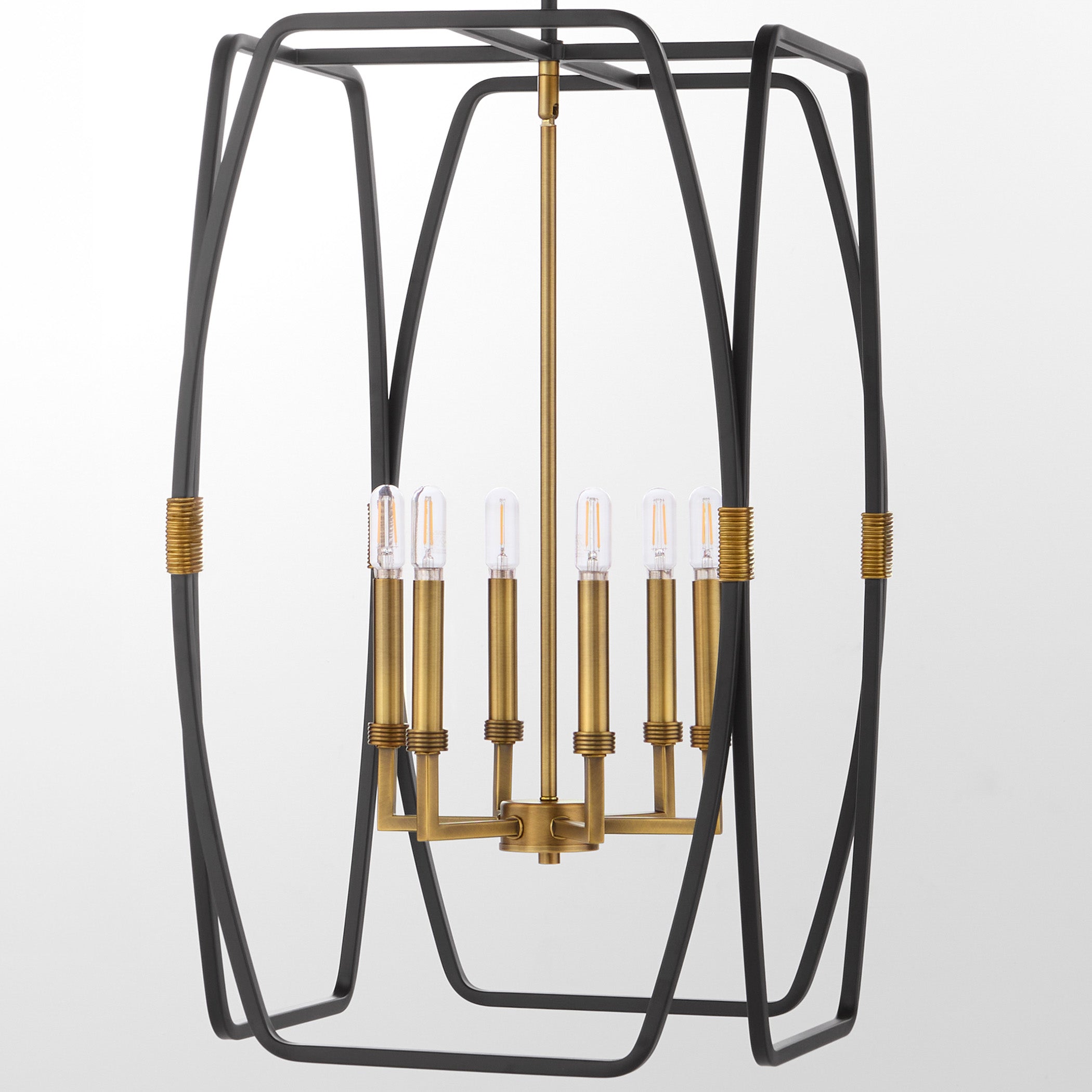 Quorum BISHOP 880-6-5947 Pendant - Matte Black Brushed Brass