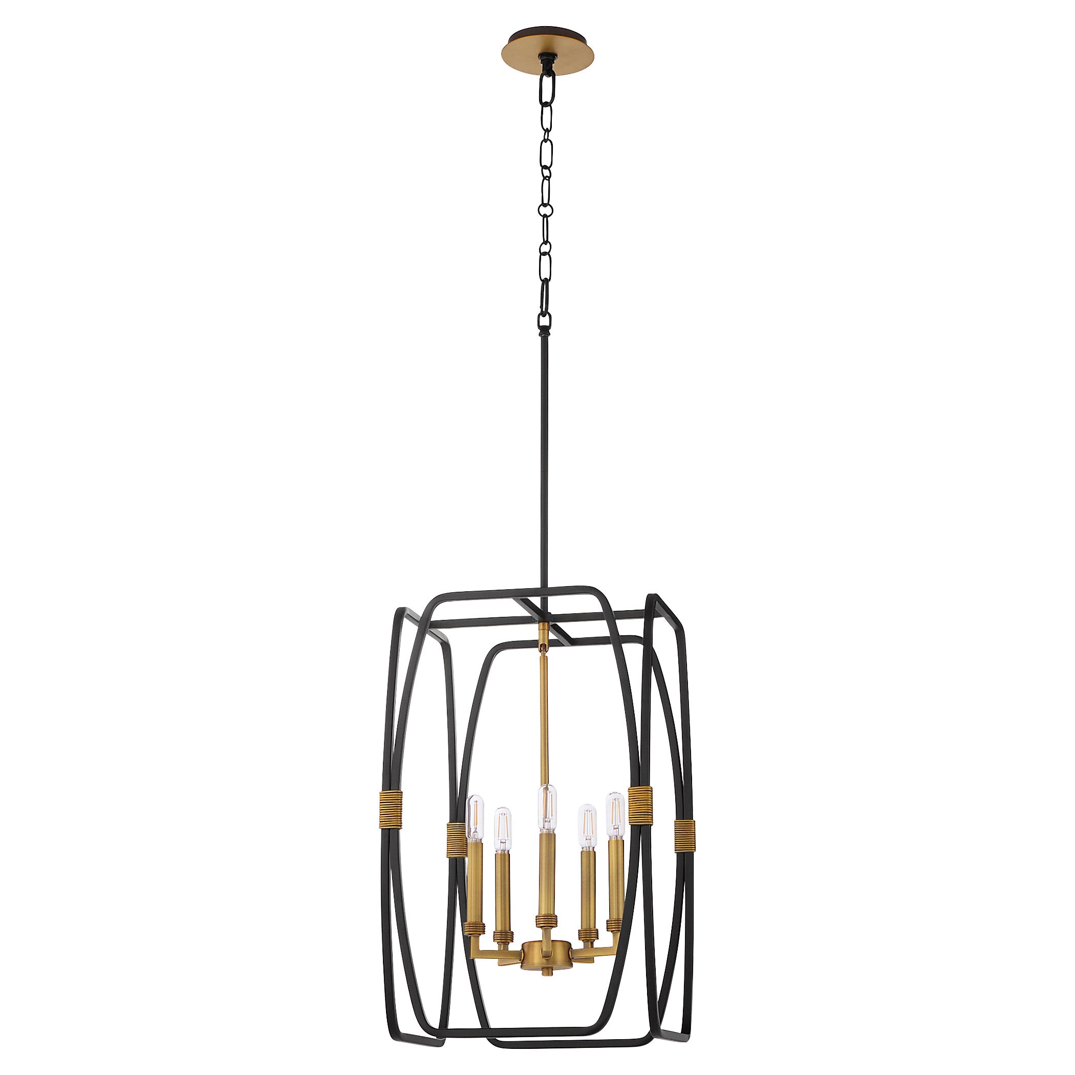 Quorum BISHOP 881-5-5947 Pendant - Matte Black Brushed Brass