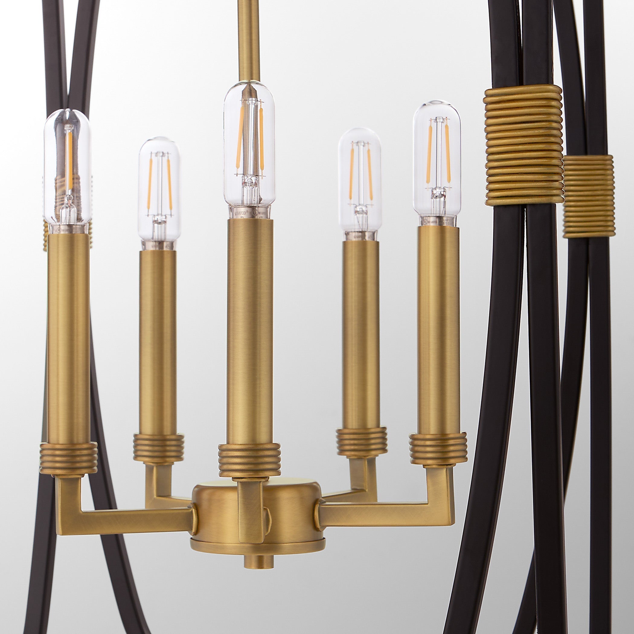 Quorum BISHOP 881-5-5947 Pendant - Matte Black Brushed Brass