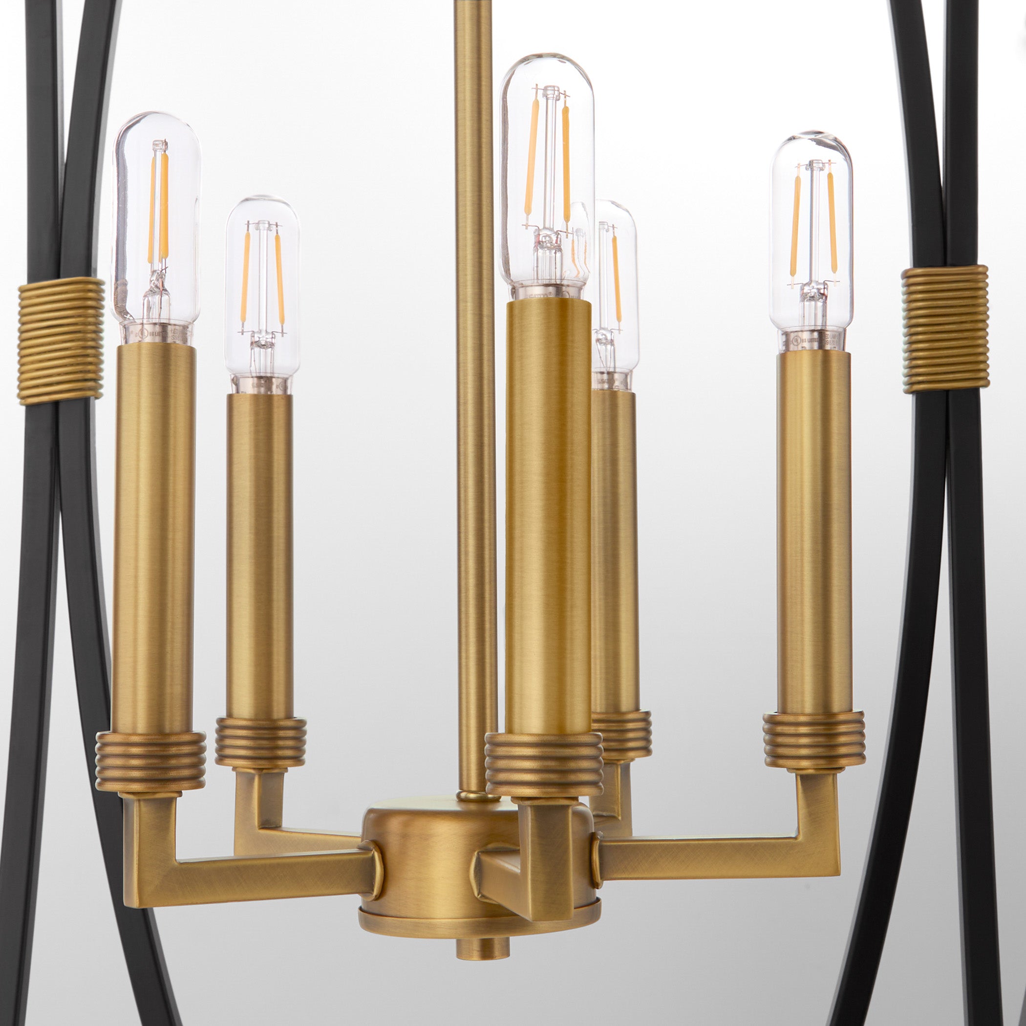 Quorum BISHOP 881-5-5947 Pendant - Matte Black Brushed Brass