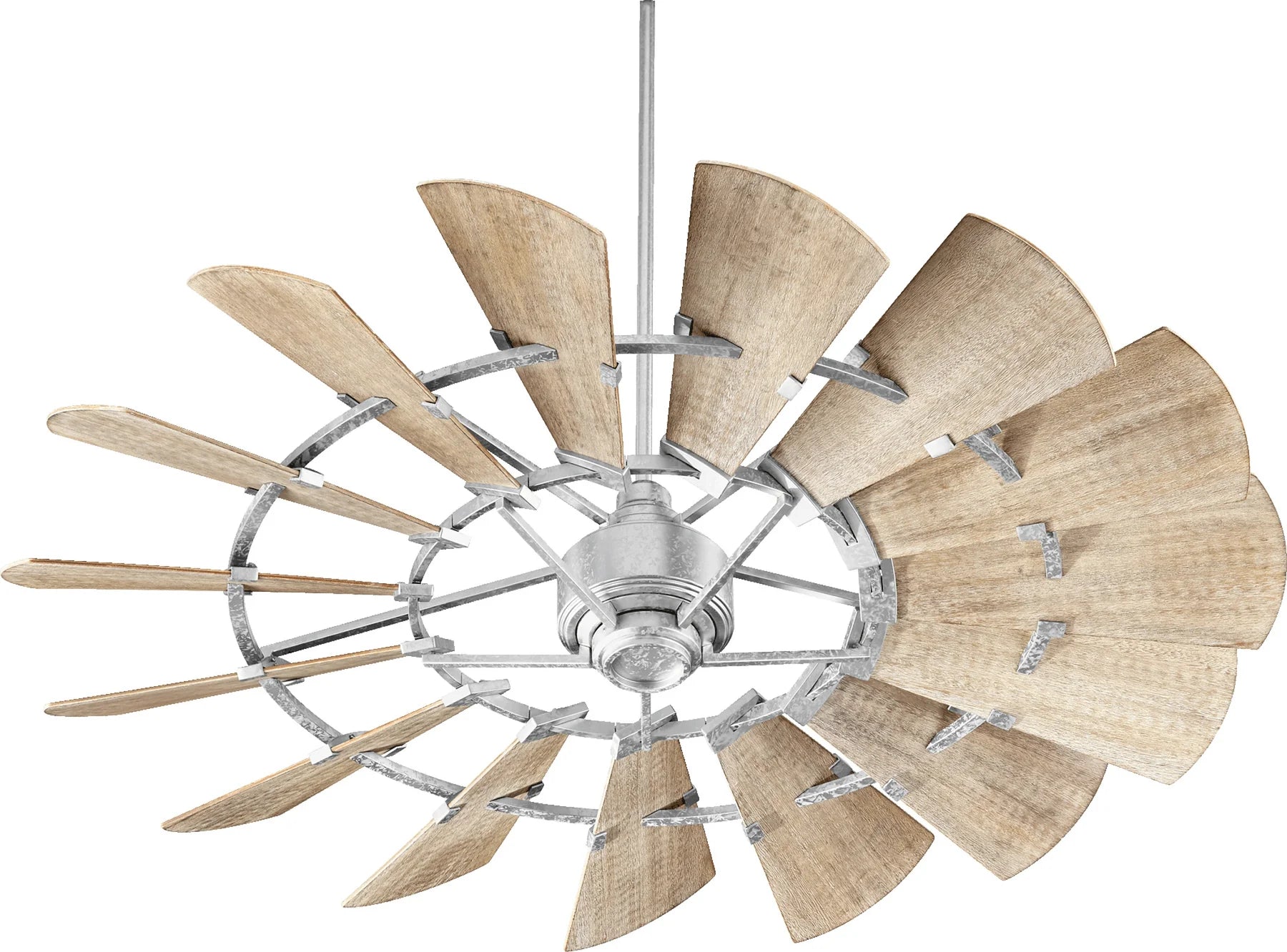 Quorum WINDMILL 96015-9 Modern Farmhouse Indoor Ceiling Fan, 60 inch, 10 Blade - Galvanized, Weathered Oak