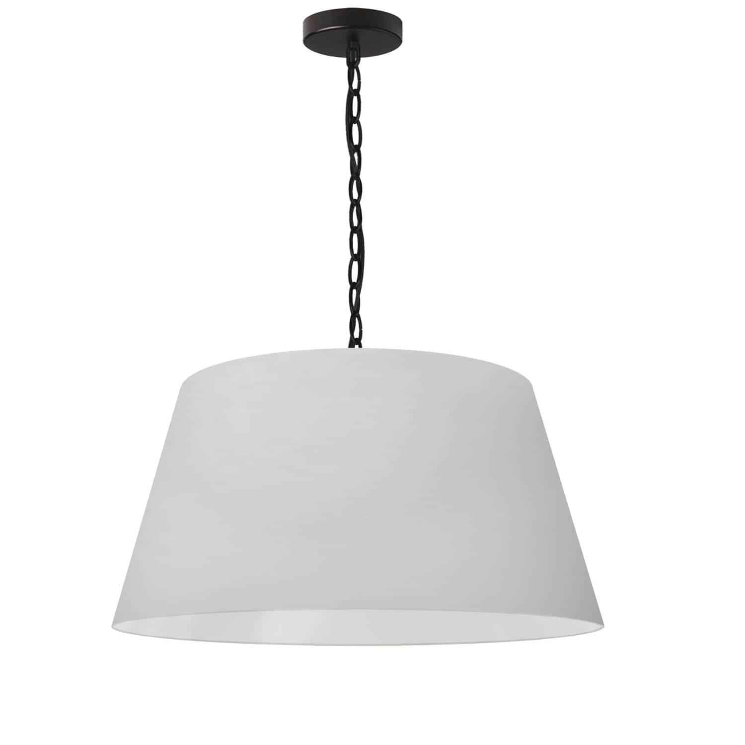 Dainolite BRY-M-BK-790 1 Light Brynn Medium Pendant, White Shade, Black