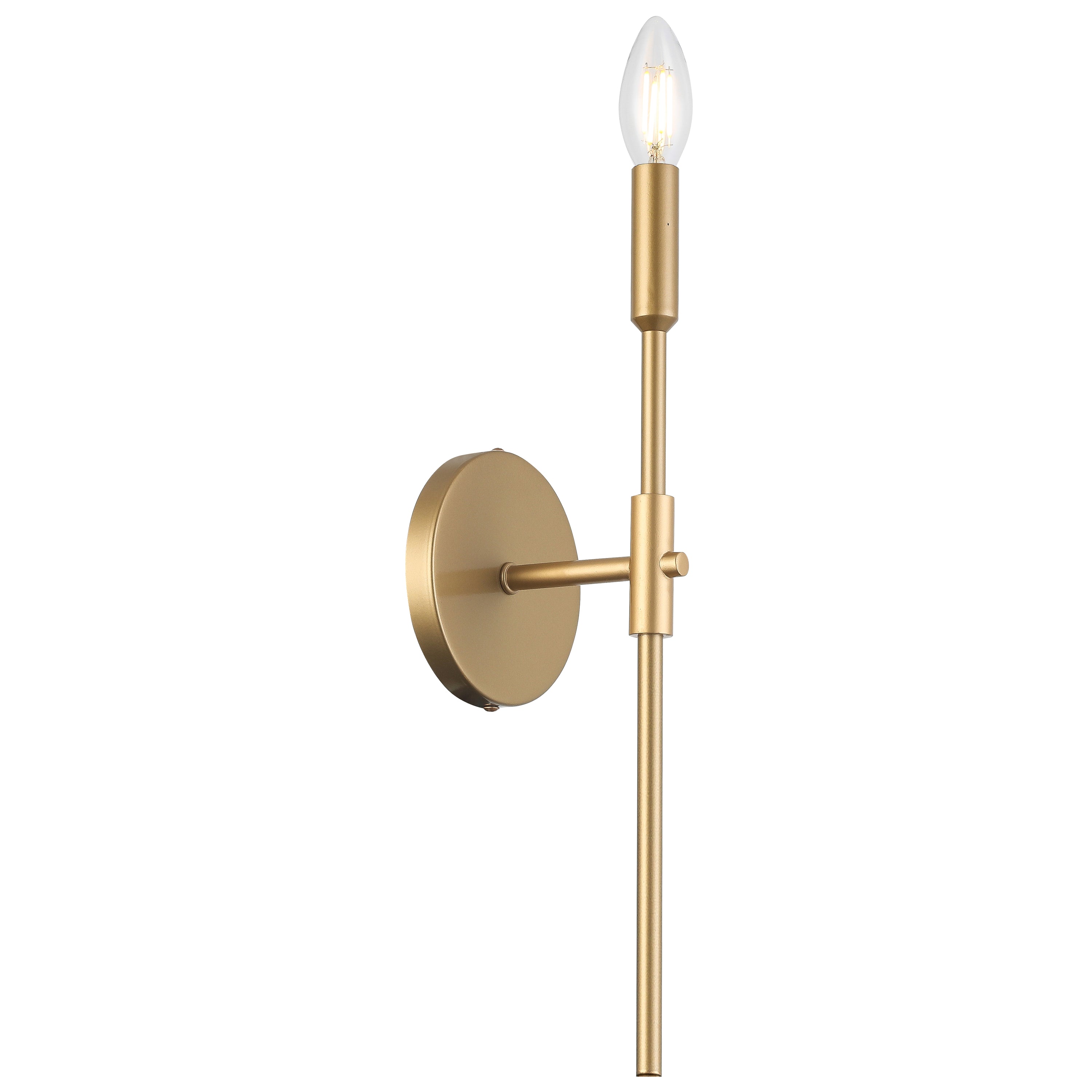 Dainolite CIN-161W-AGB 1 Light Incandescent Wall Satin Chrome Aged Brass