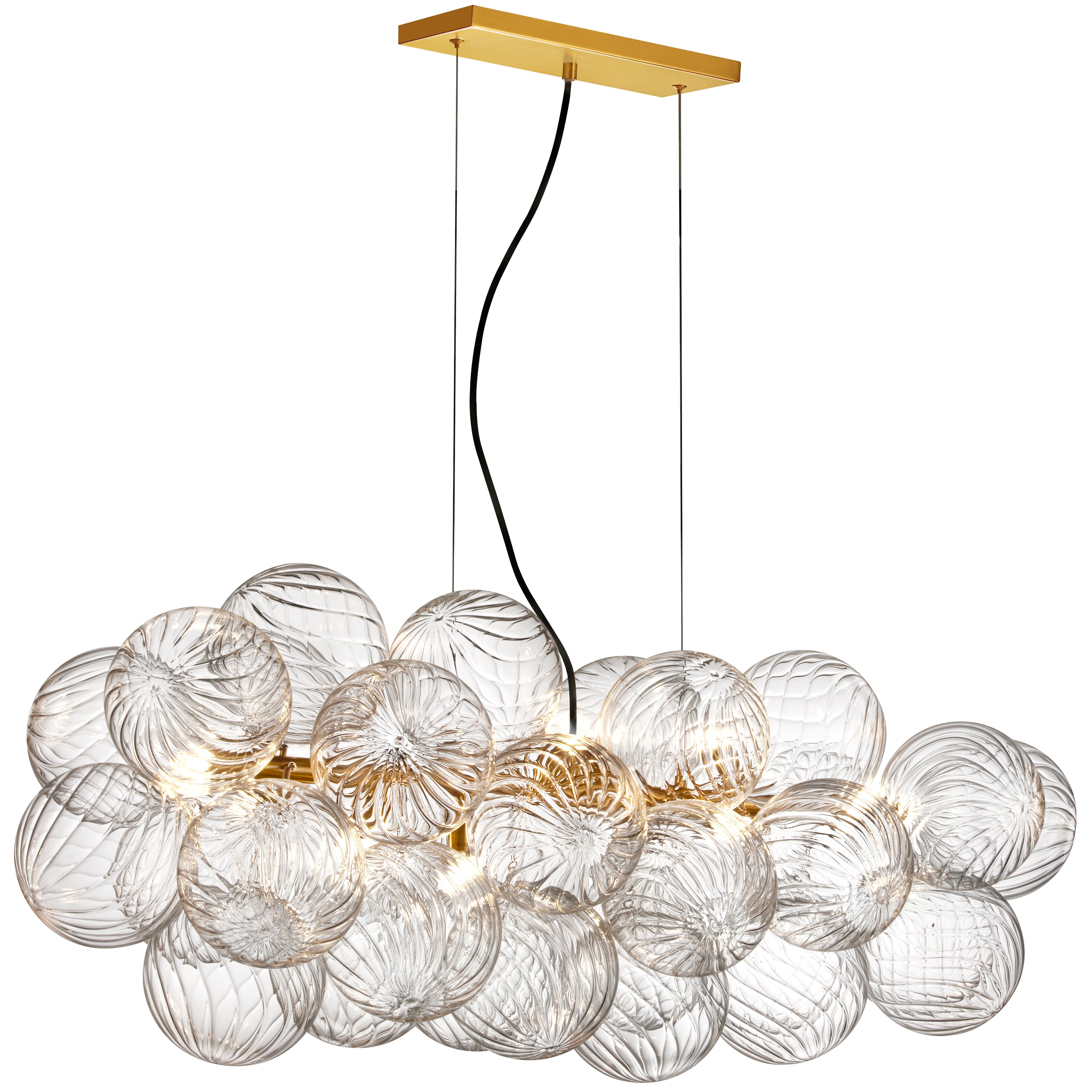 Dainolite CLZ-418HP-AGB 10 Light Halogen Horizontal Pendant Aged Brass with Clear Spiral Glass