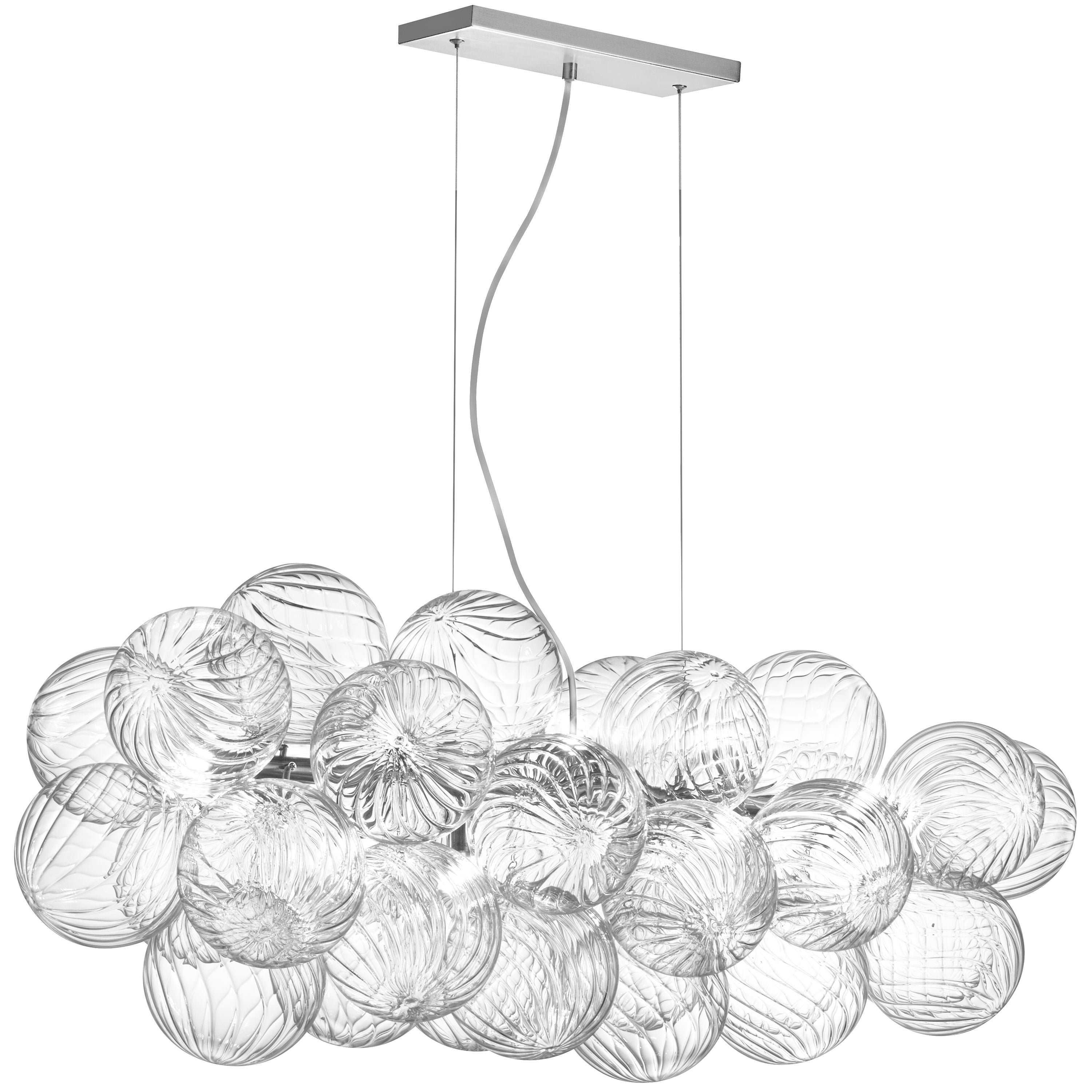 Dainolite CLZ-418HP-PC 10 Light Halogen Horizontal Pendant Polished Chrome with Clear Spiral Glass