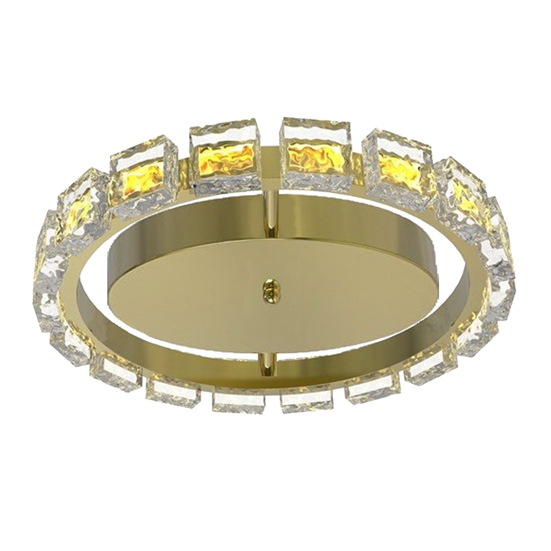 Dainolite CMA-1616LEDFH-AGB 16W Flush Mount Aged Brass with Clear Acrylic