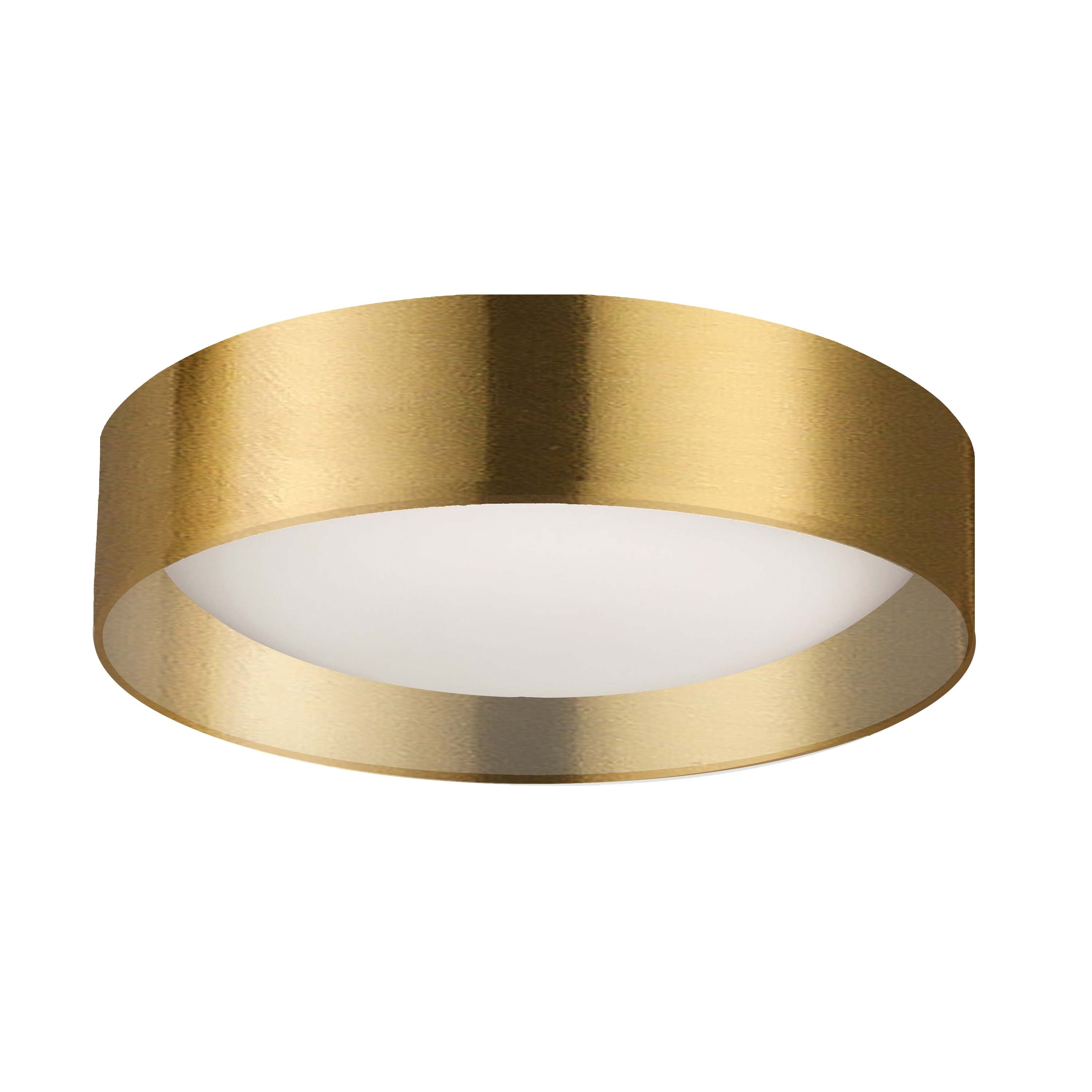 Dainolite CMN-1114LEDFH-AGB 14W Flush Mount Aged Brass Metal Shade