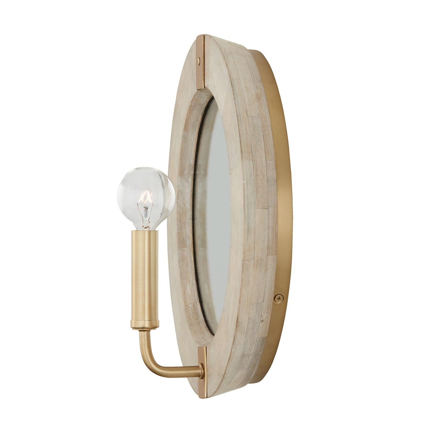 Capital Lighting 647311WS Finn Tall Wall Sconce Light 12 Inch - White Wash, Matte Brass